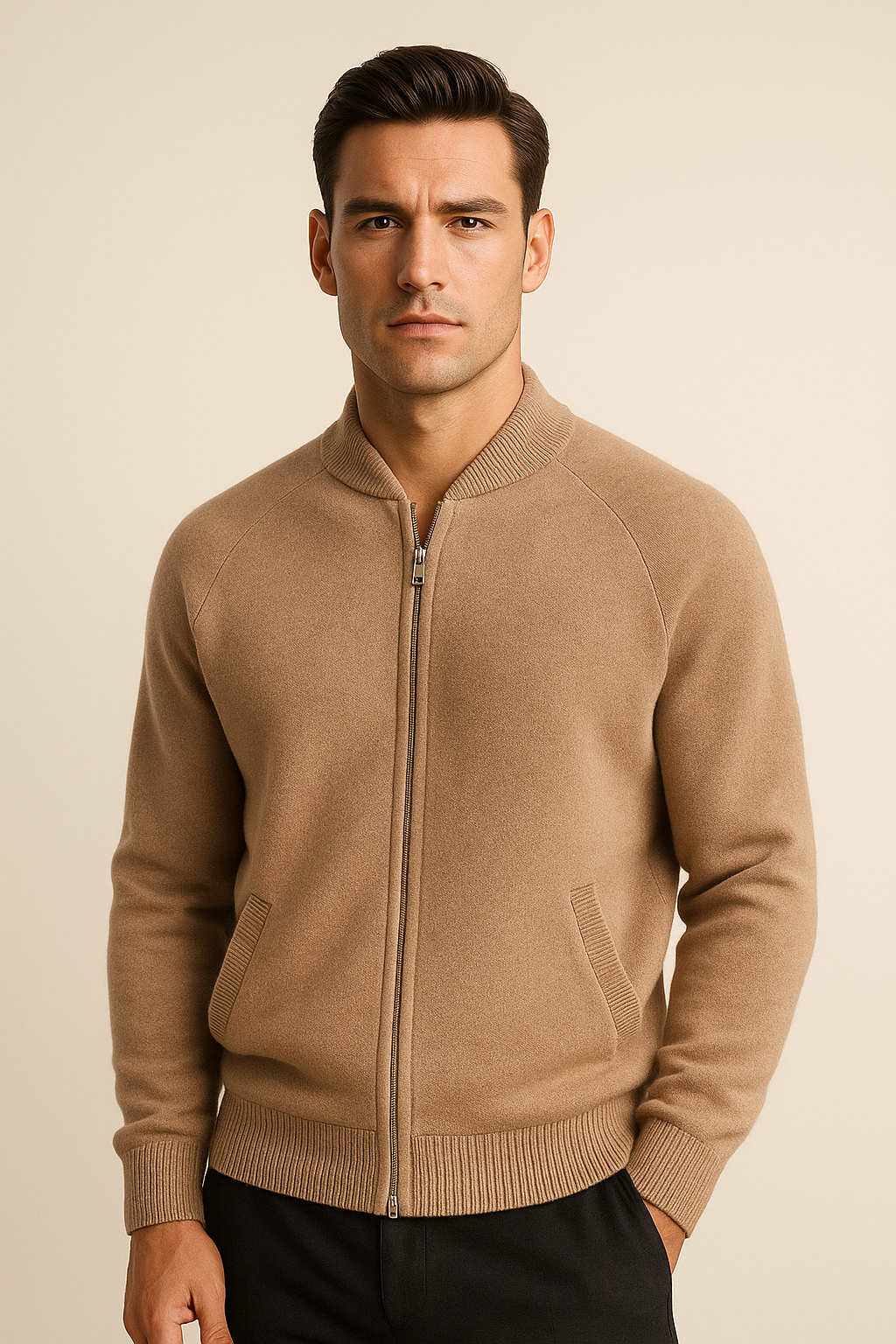 Arento Merino Cardigan Beige