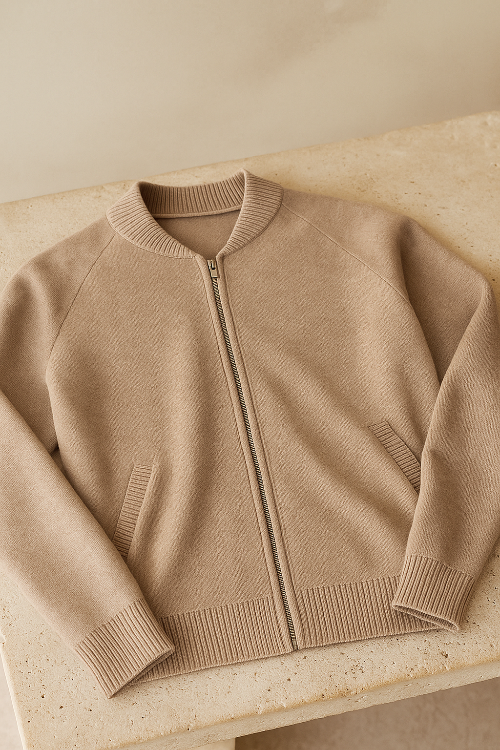 Arento Merino Cardigan Beige