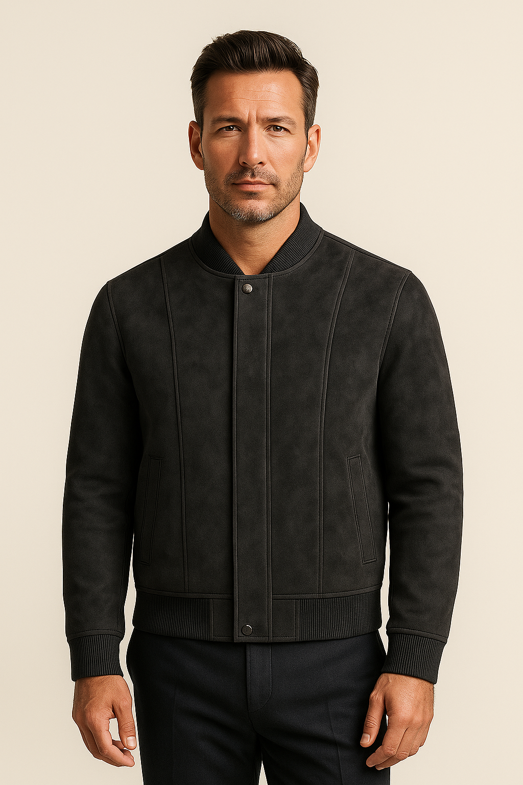 Montieri Suede Bomber Black