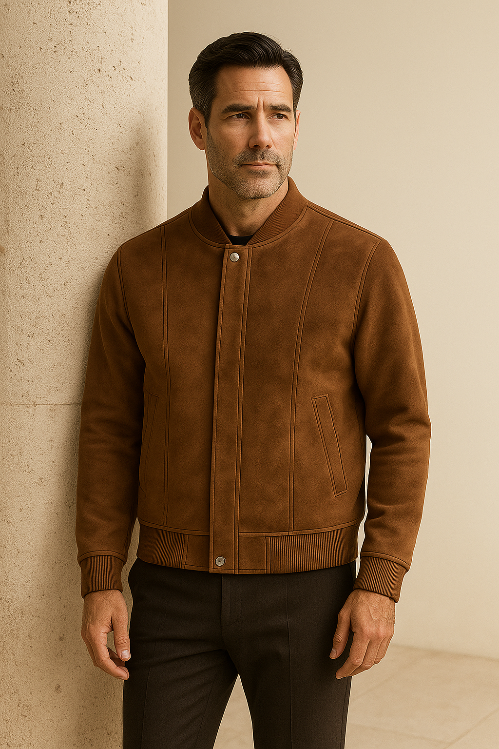 Montieri Suede Bomber Brown
