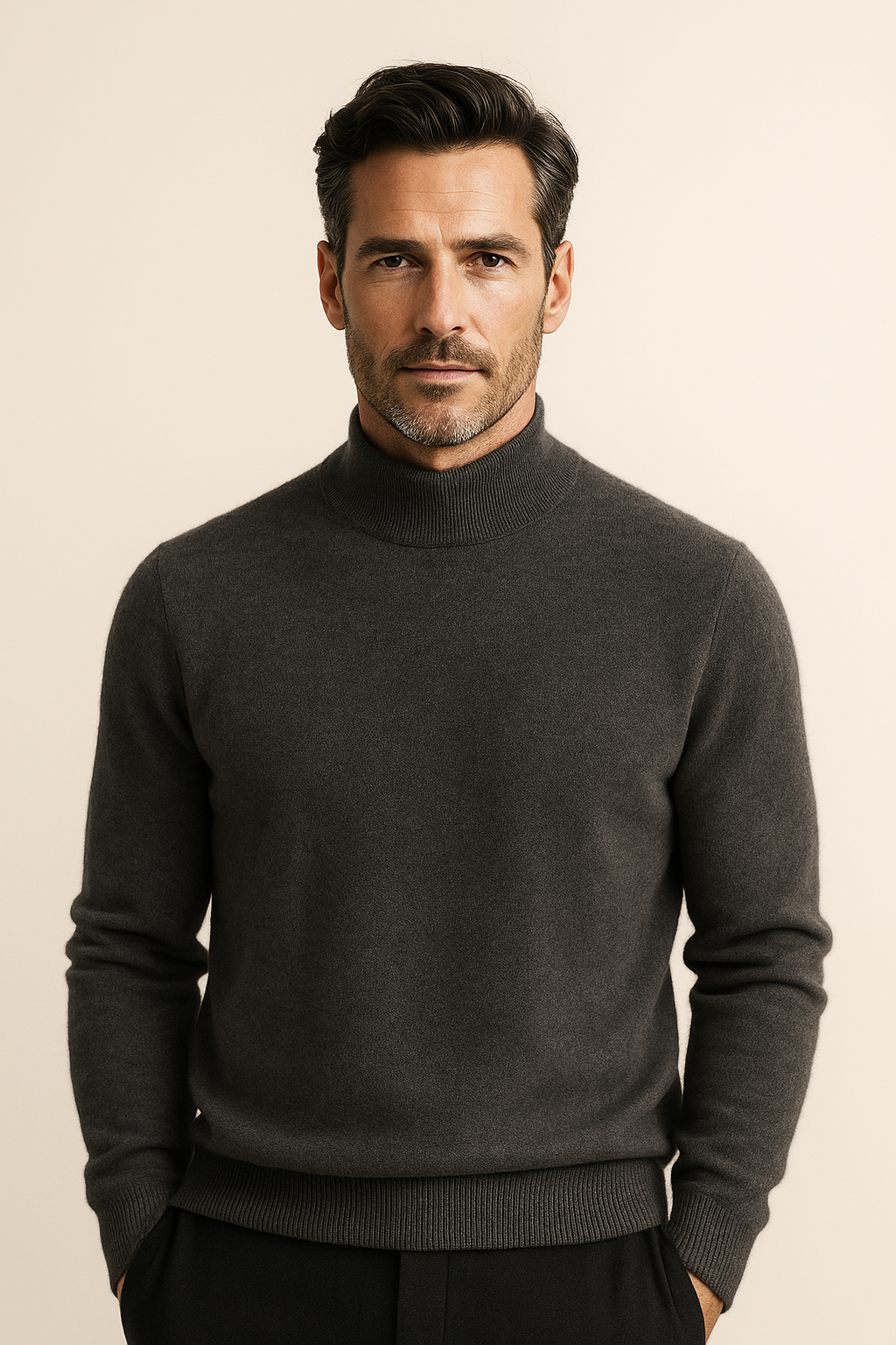 Vantori Mock Neck Knit Dark Grey