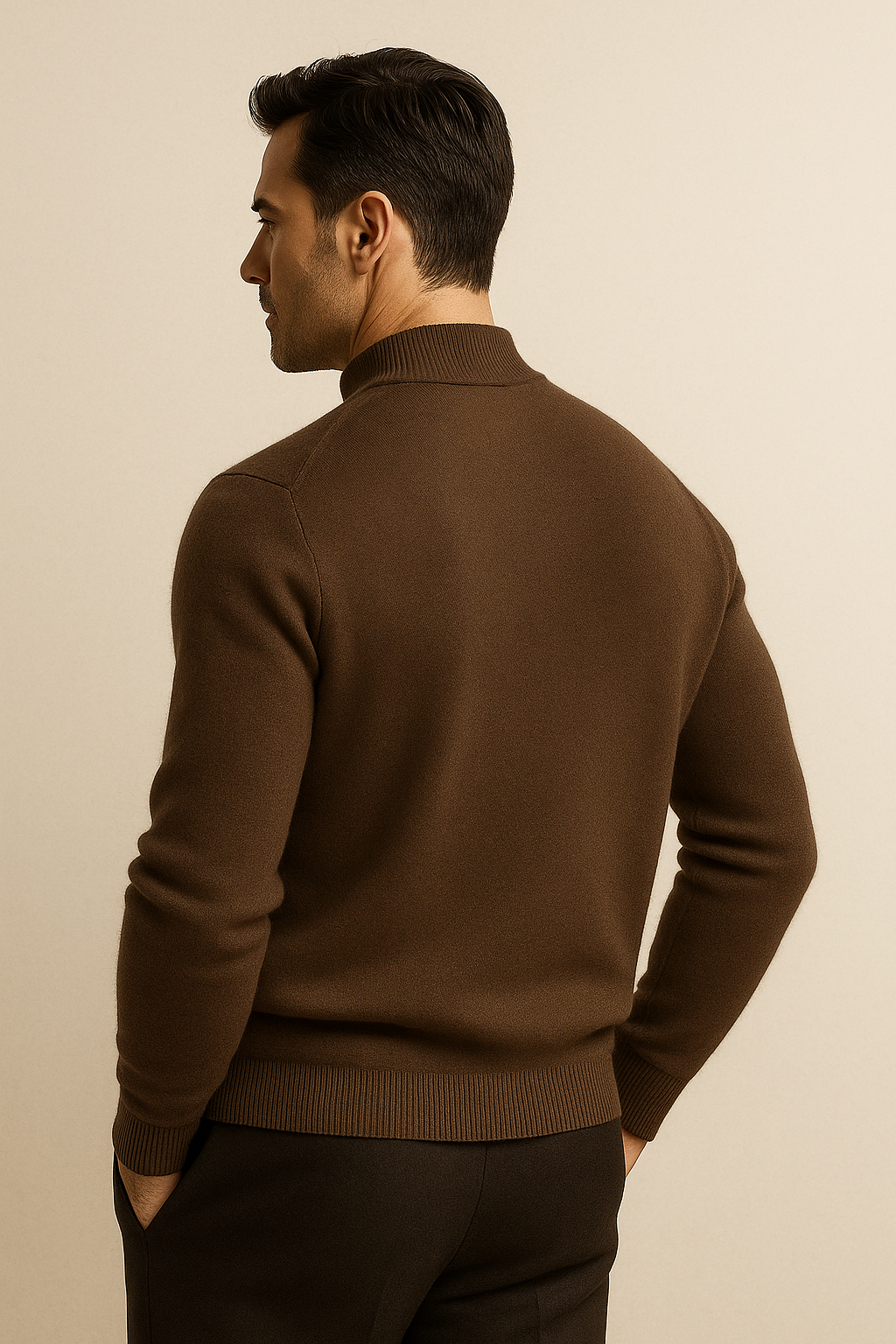 Vantori Mock Neck Knit Brown