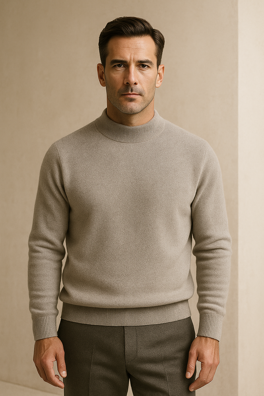 Vantori Mock Neck Knit Grey