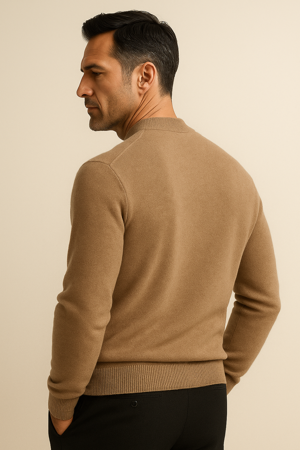Vantori Mock Neck Knit Light Brown