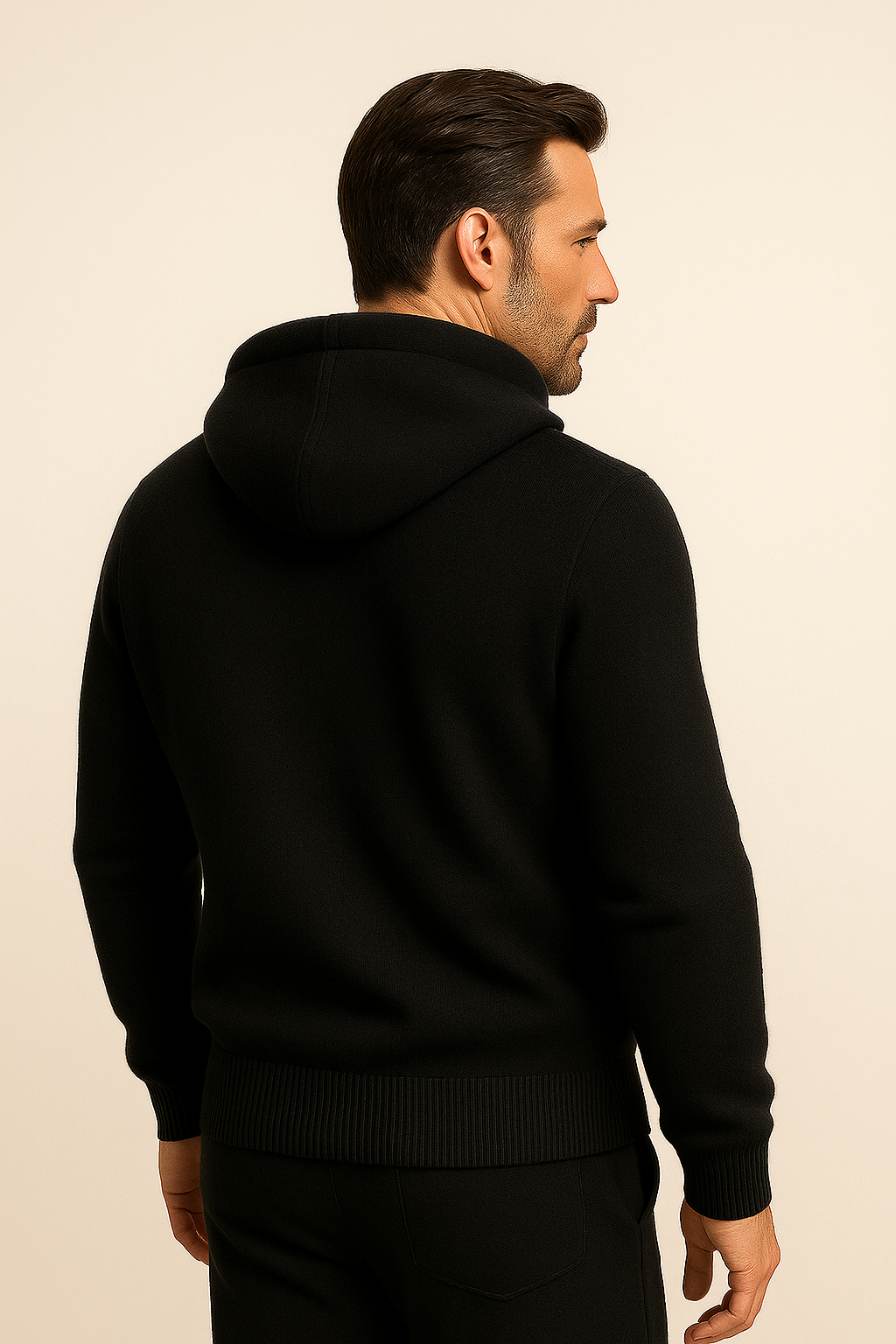 Tavole Hooded Zip Black