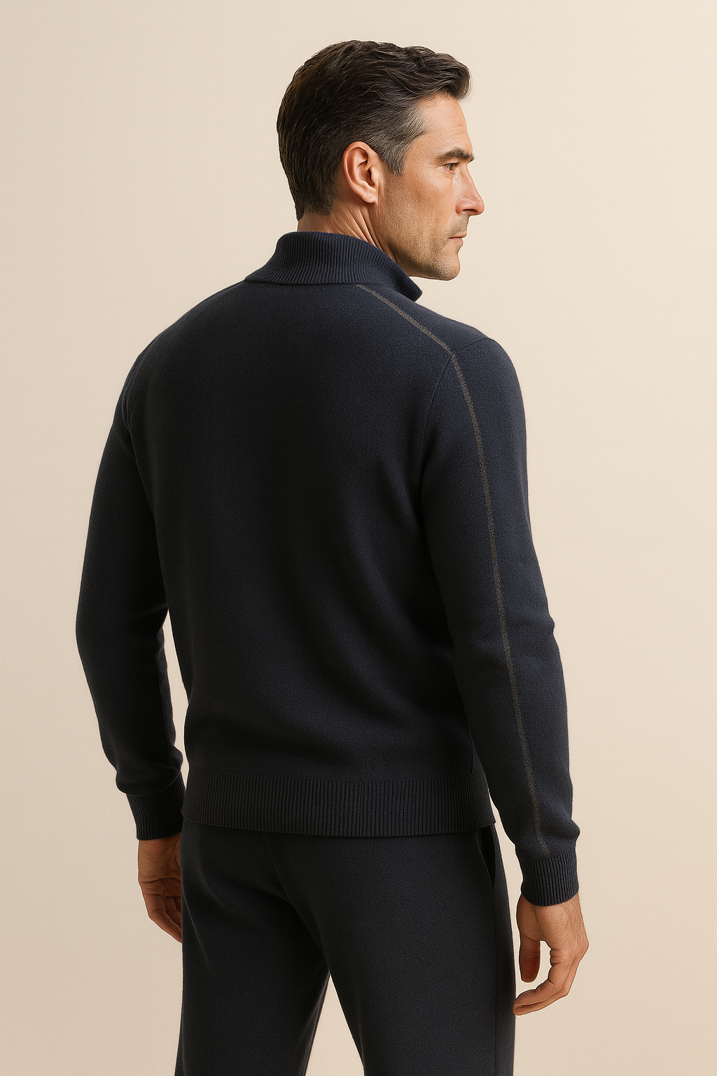 Enzo Cashmere Full-Zip Set Navy