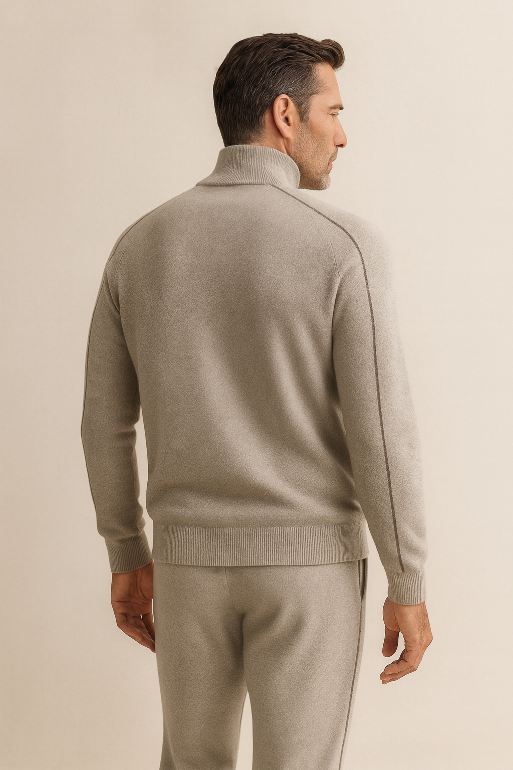 Enzo Cashmere Full-Zip Set Grey
