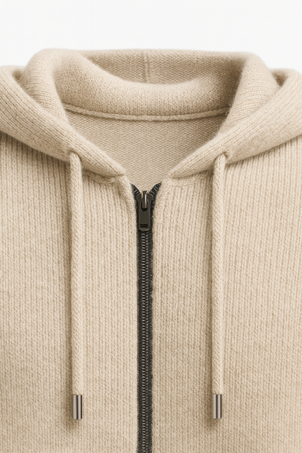 Filippo Cashmere Hooded Zip Set Cream