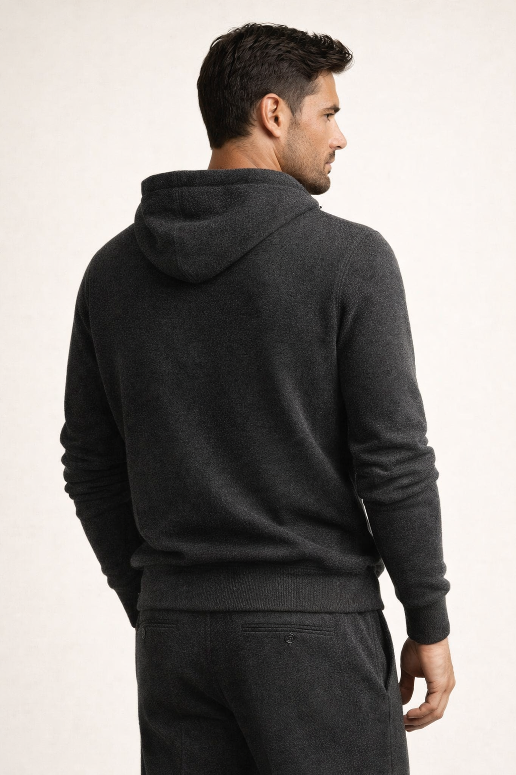 Federico Knit Hooded Set Dark Grey