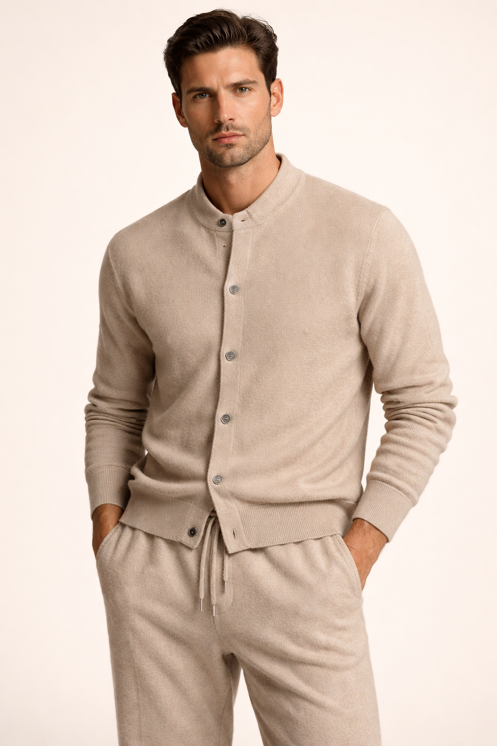 Silvio Wool Button Set Camel