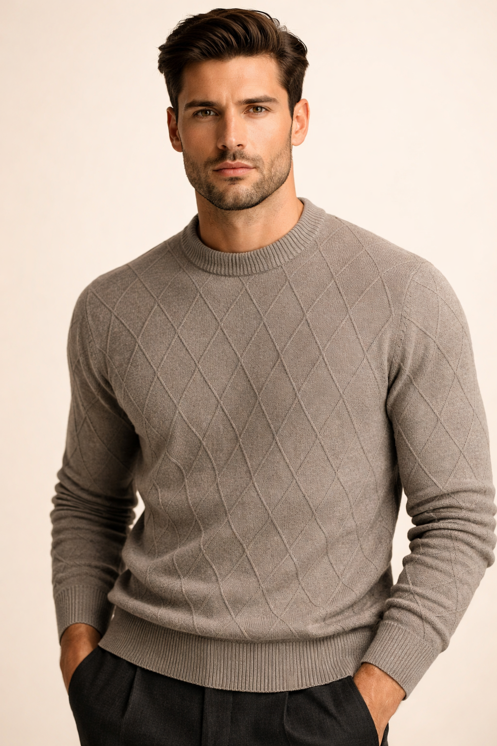Cesare Knit Crewneck Sweater Brown