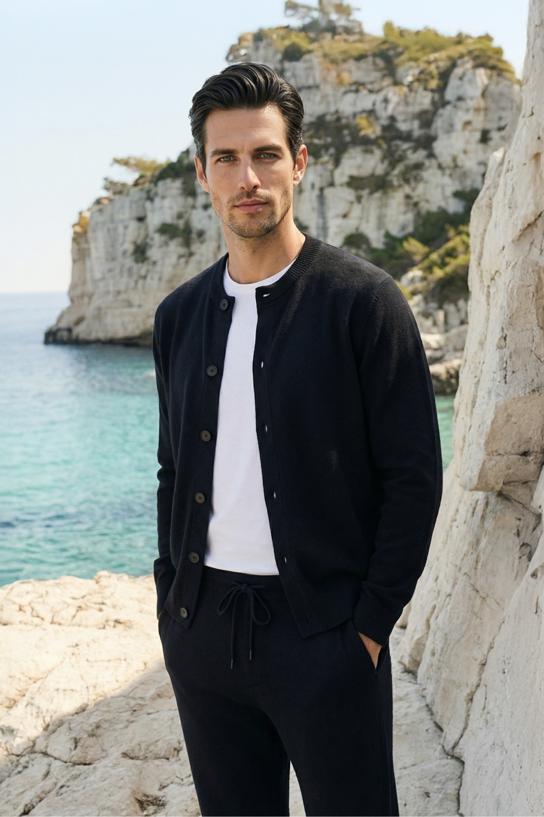 Arlino Buttoned Set Black