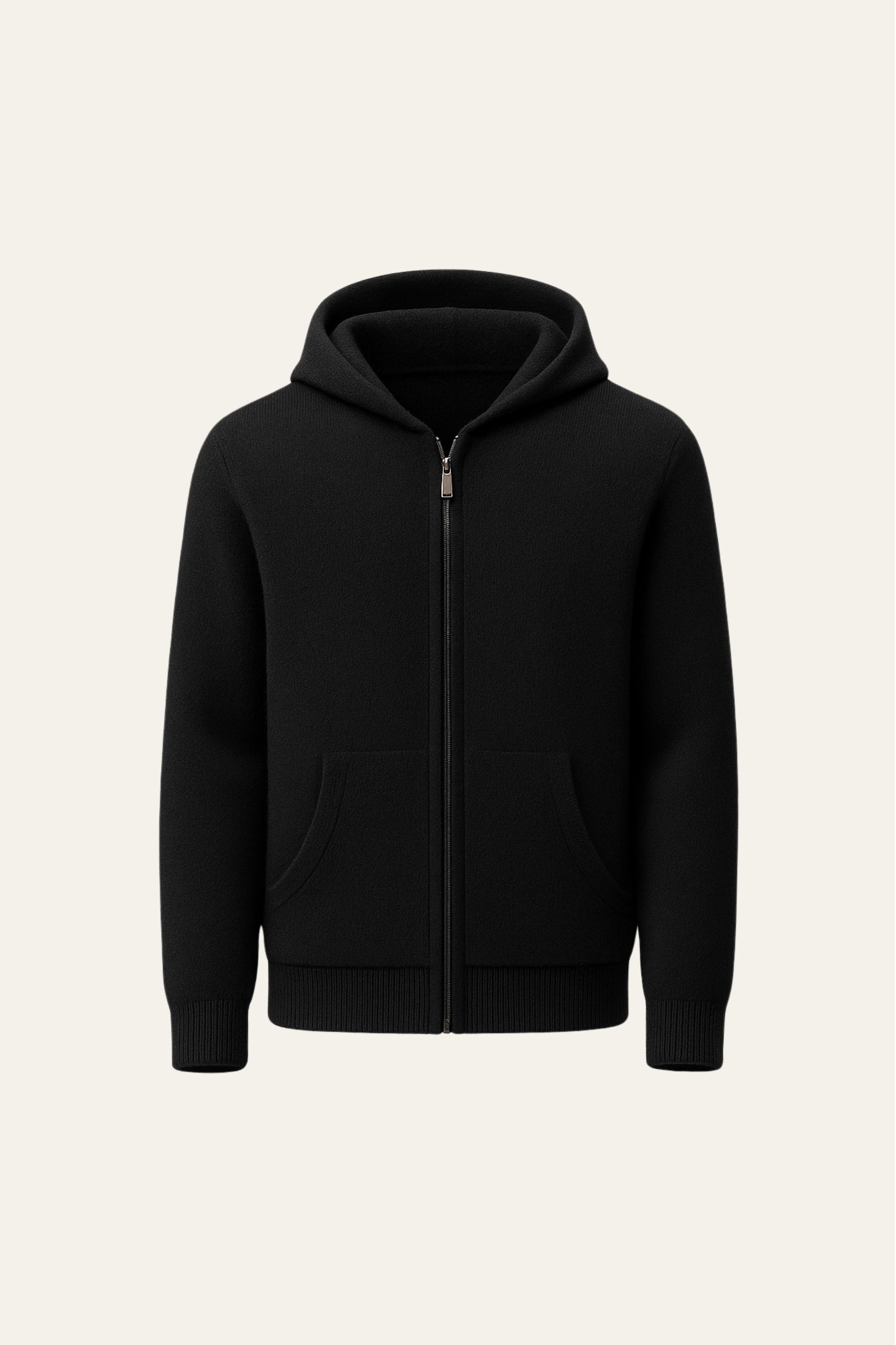 Tavole Hooded Zip Black