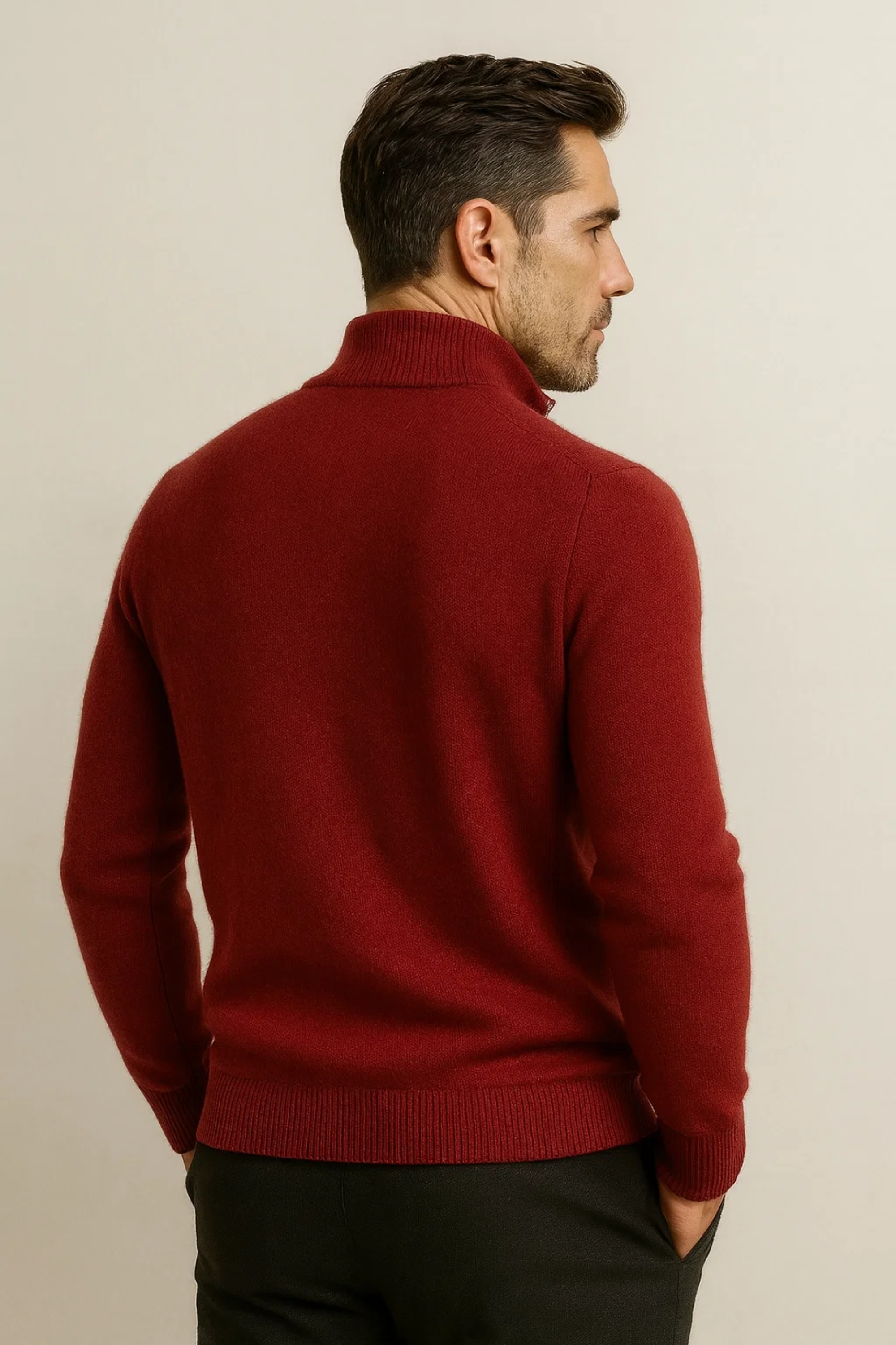 Enrico Half Zip Red