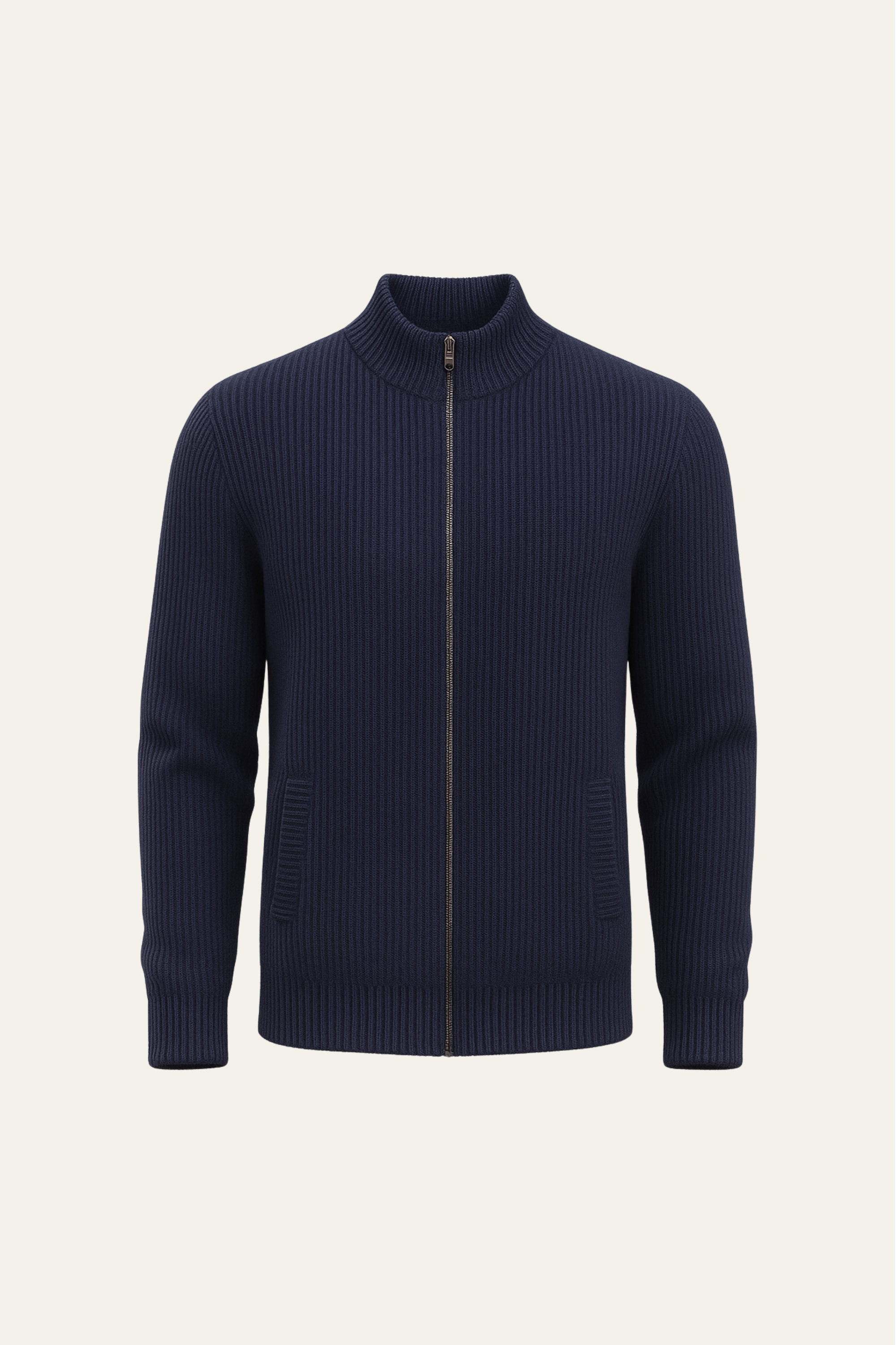 Sestino Merino Zip Knit Navy