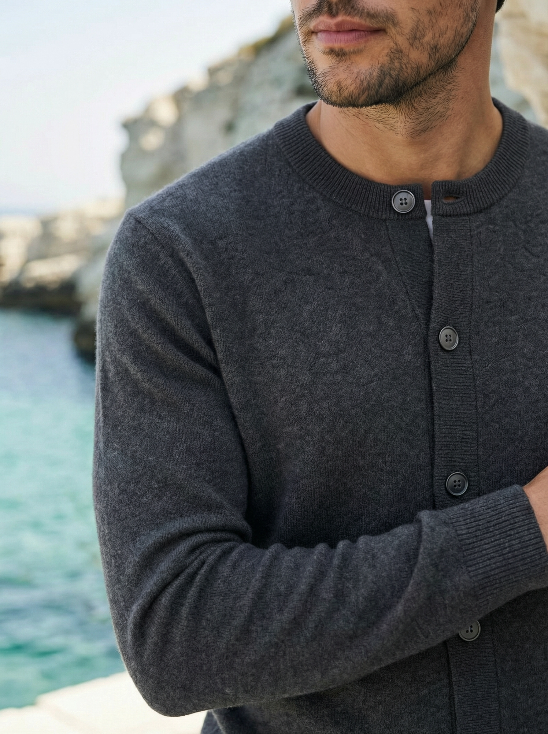 Arlino Buttoned Set Dark Grey