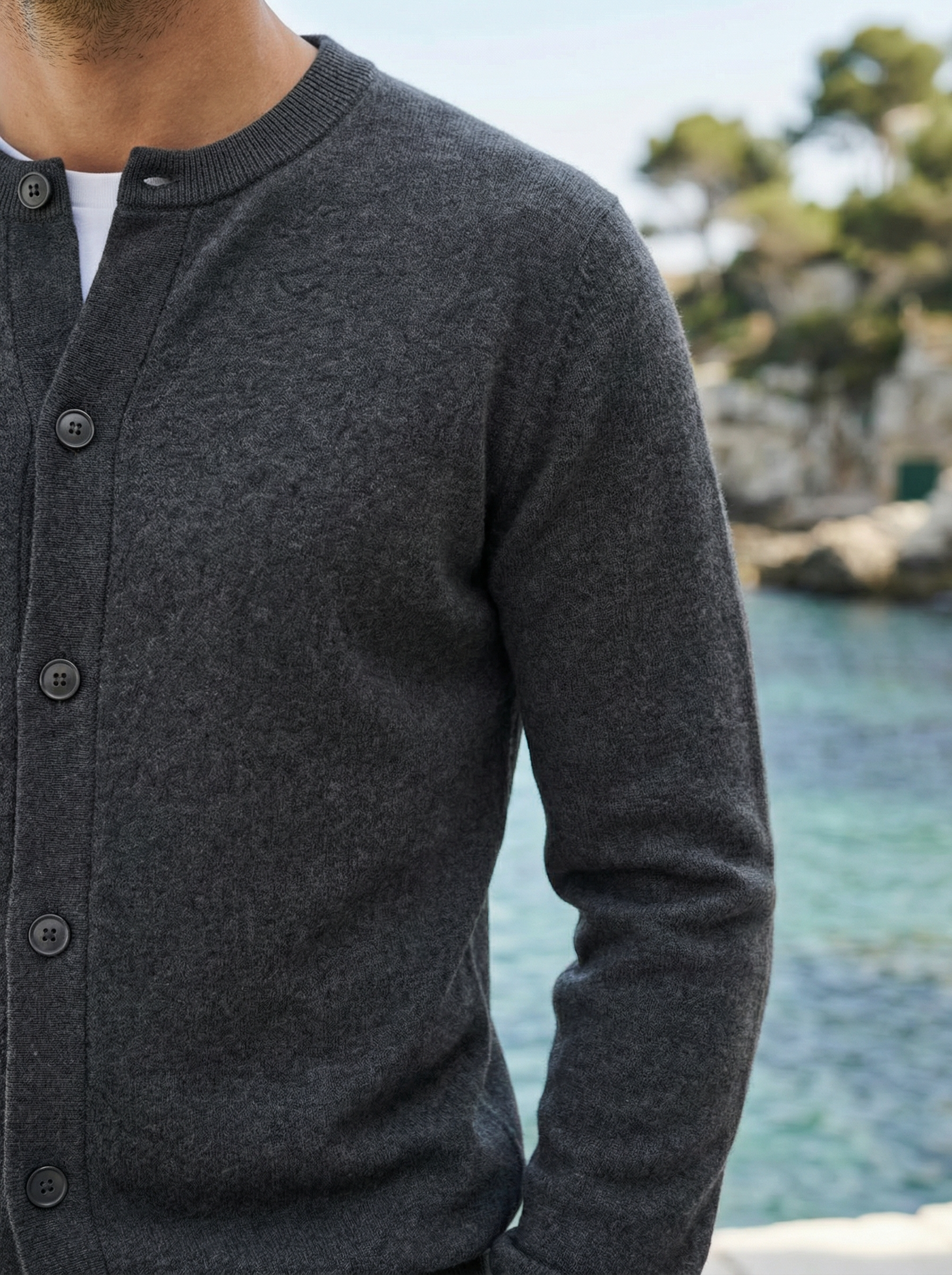 Arlino Buttoned Set Dark Grey