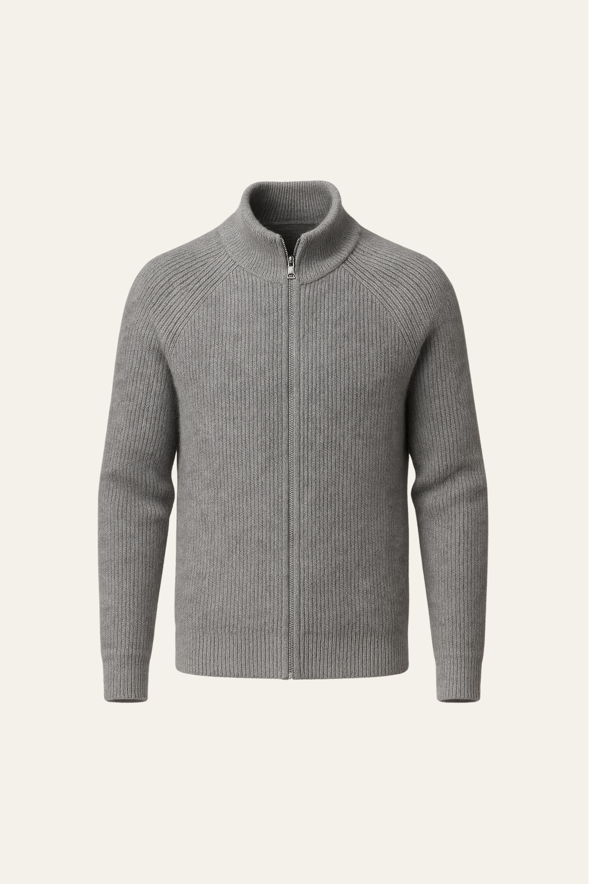 Valeno Wool Zip Knit Dark Grey