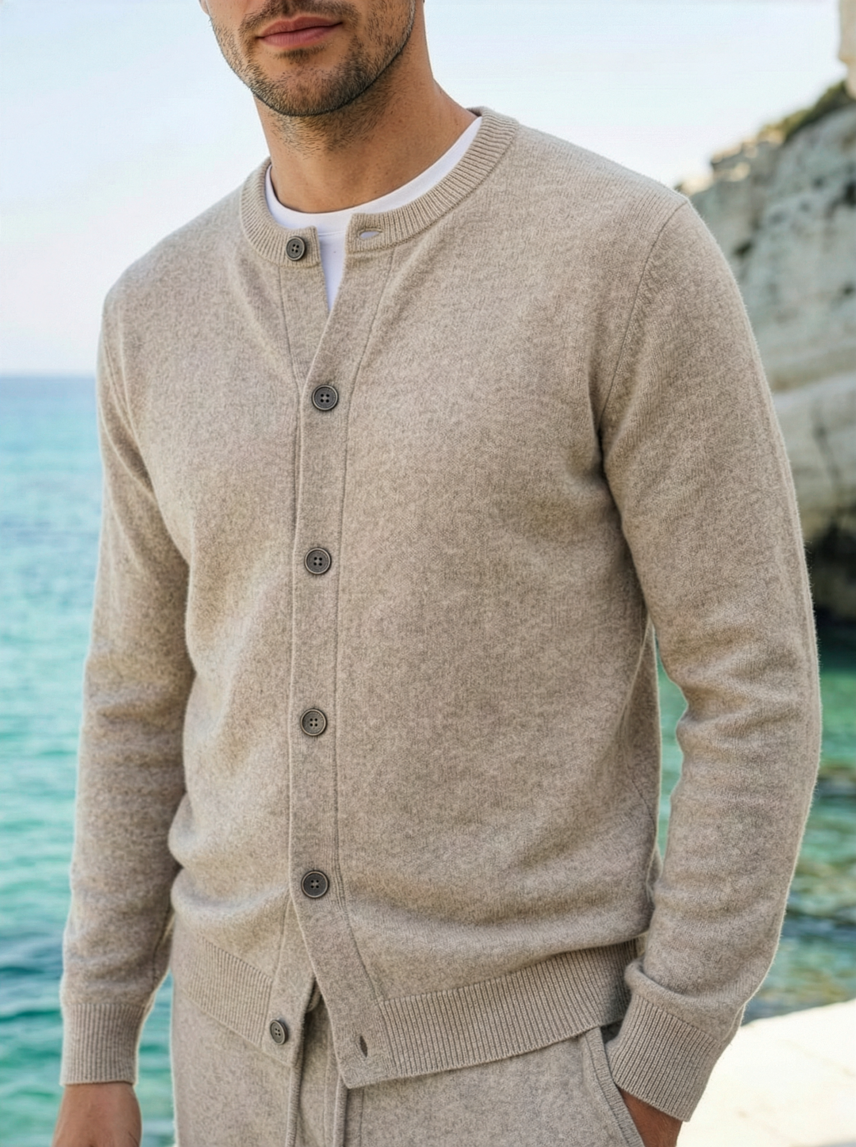 Arlino Buttoned Set Camel