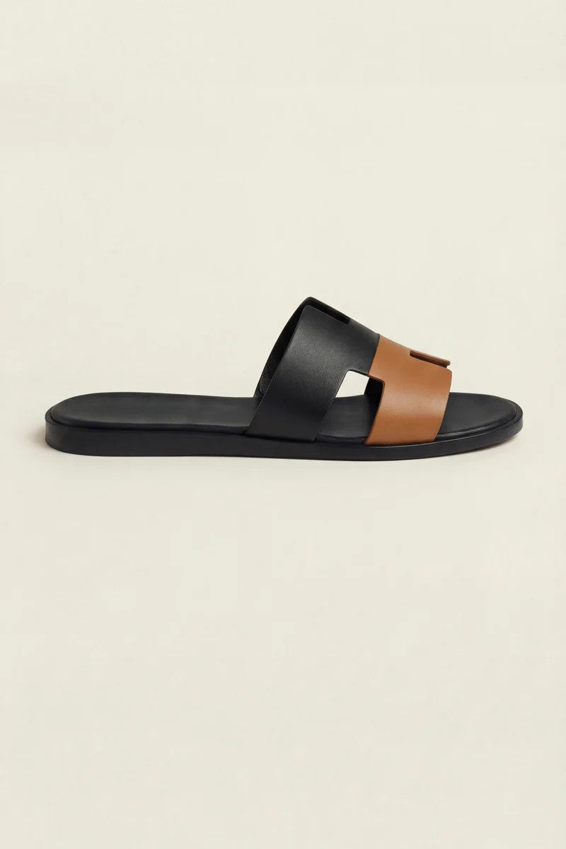 Arezzo Leather Sandal Black & Tan
