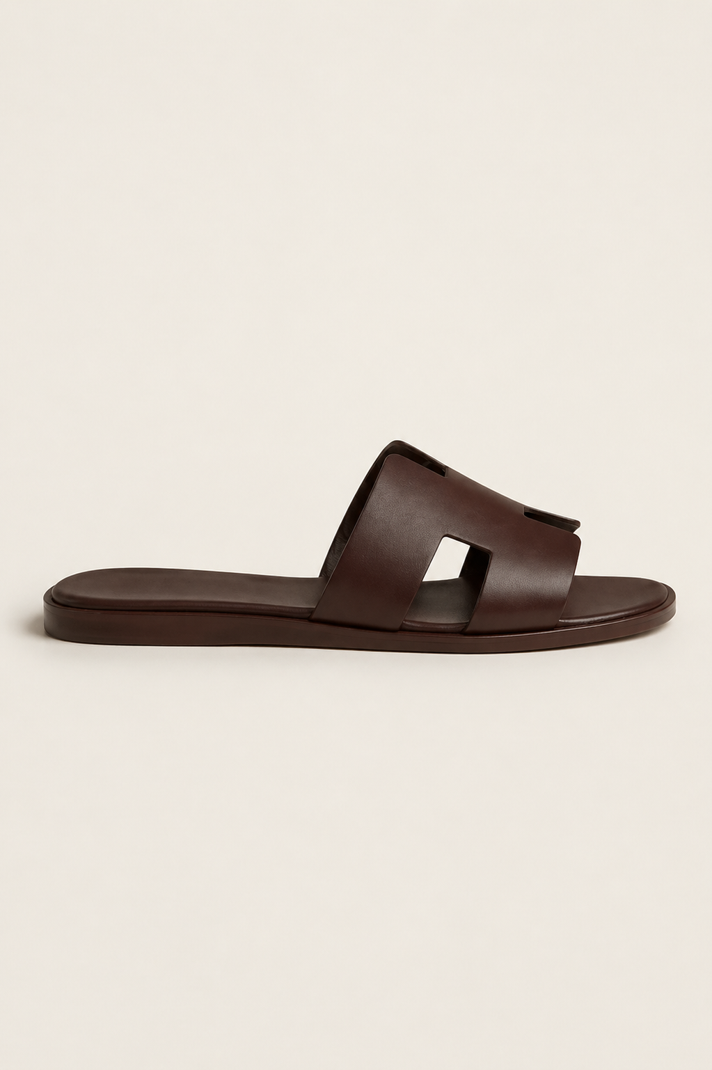 Arezzo Leather Sandal Dark Brown