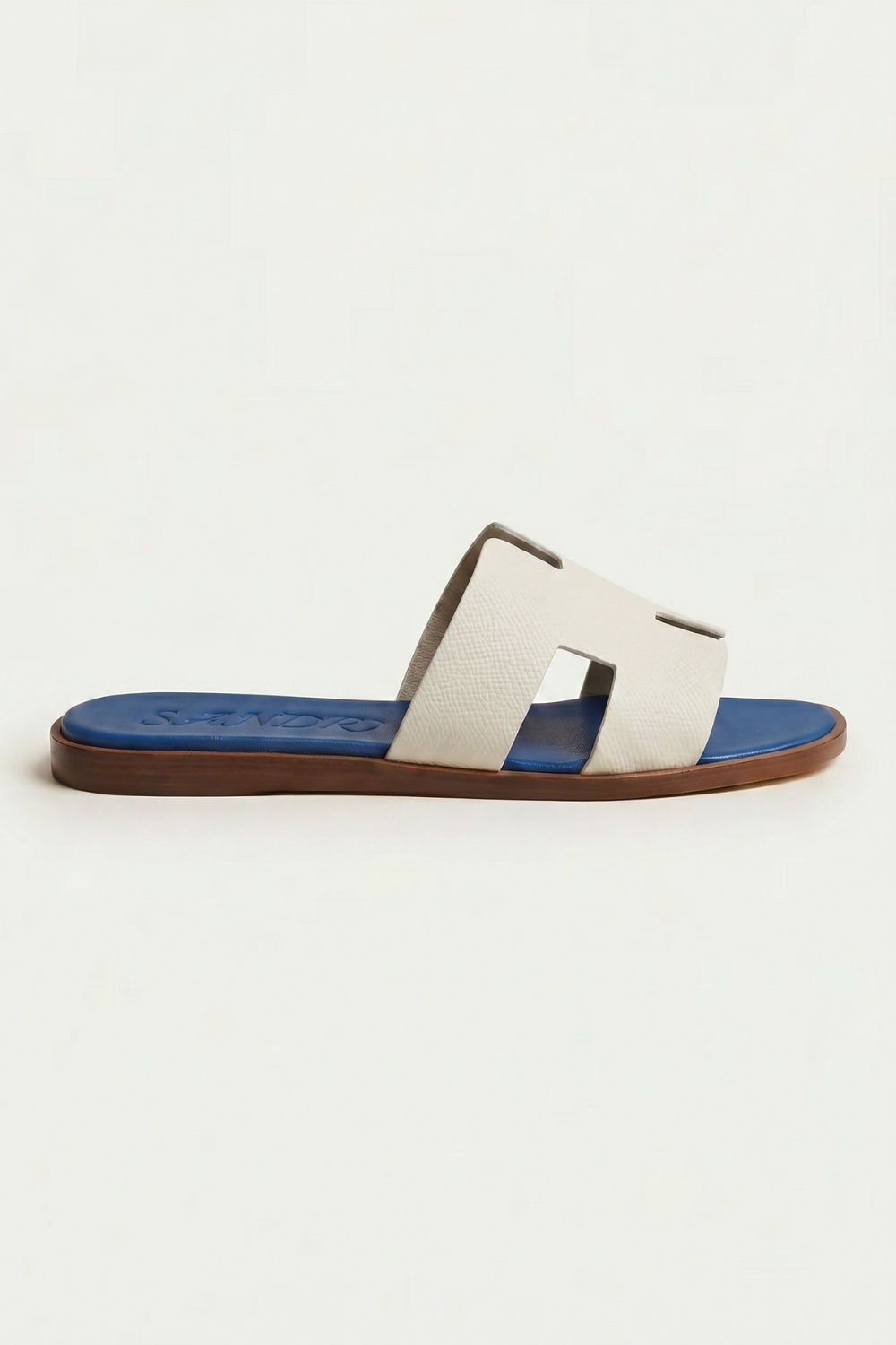 Arezzo Leather Sandal Ivory & Blue
