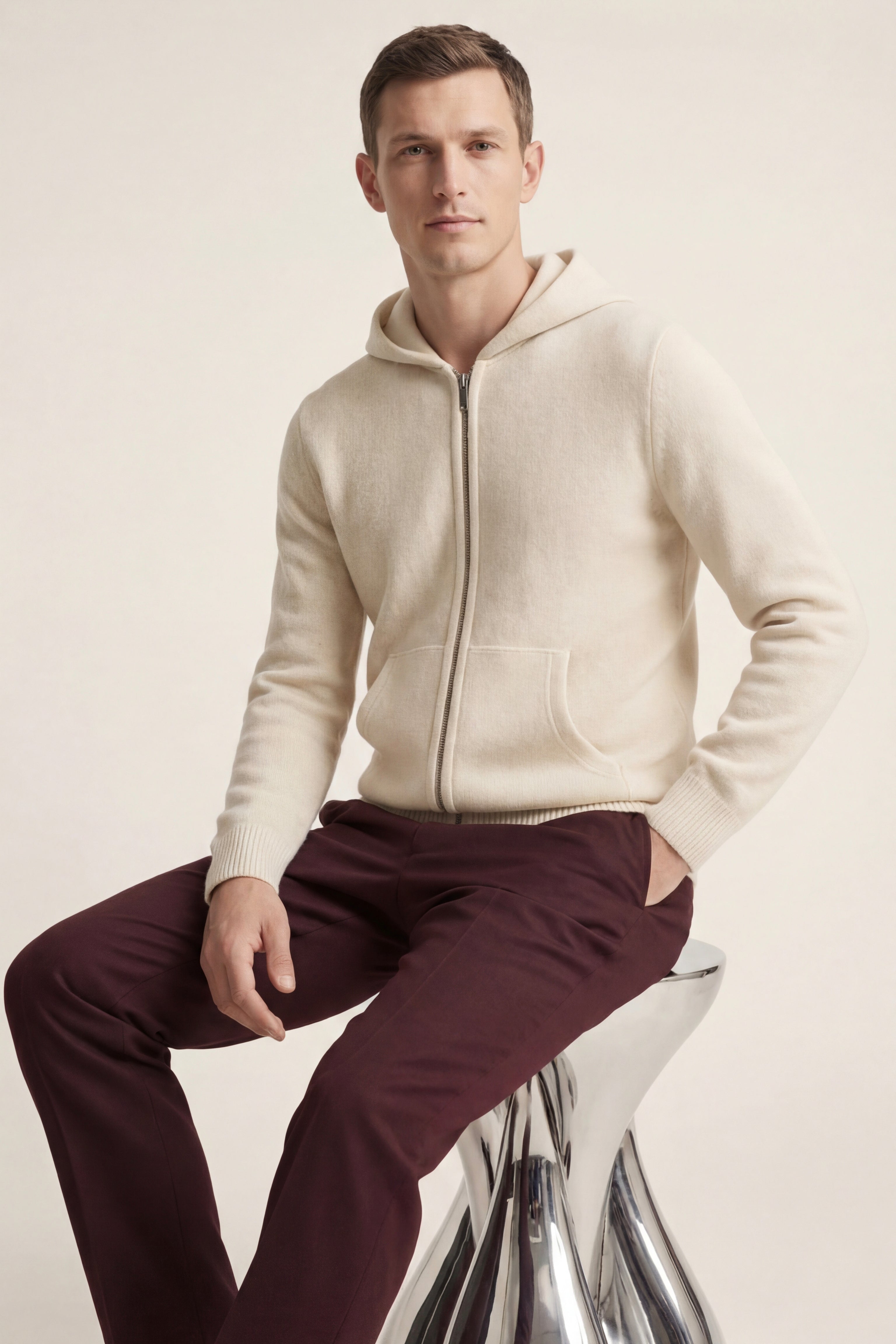 Tavole Hooded Zip Cream