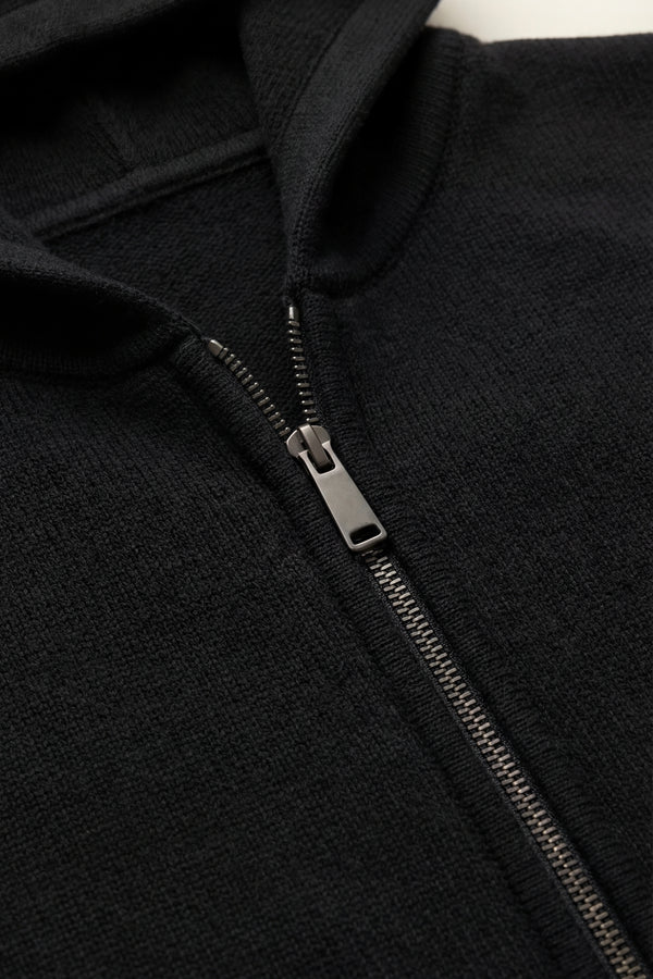 Tavole Hooded Zip Black