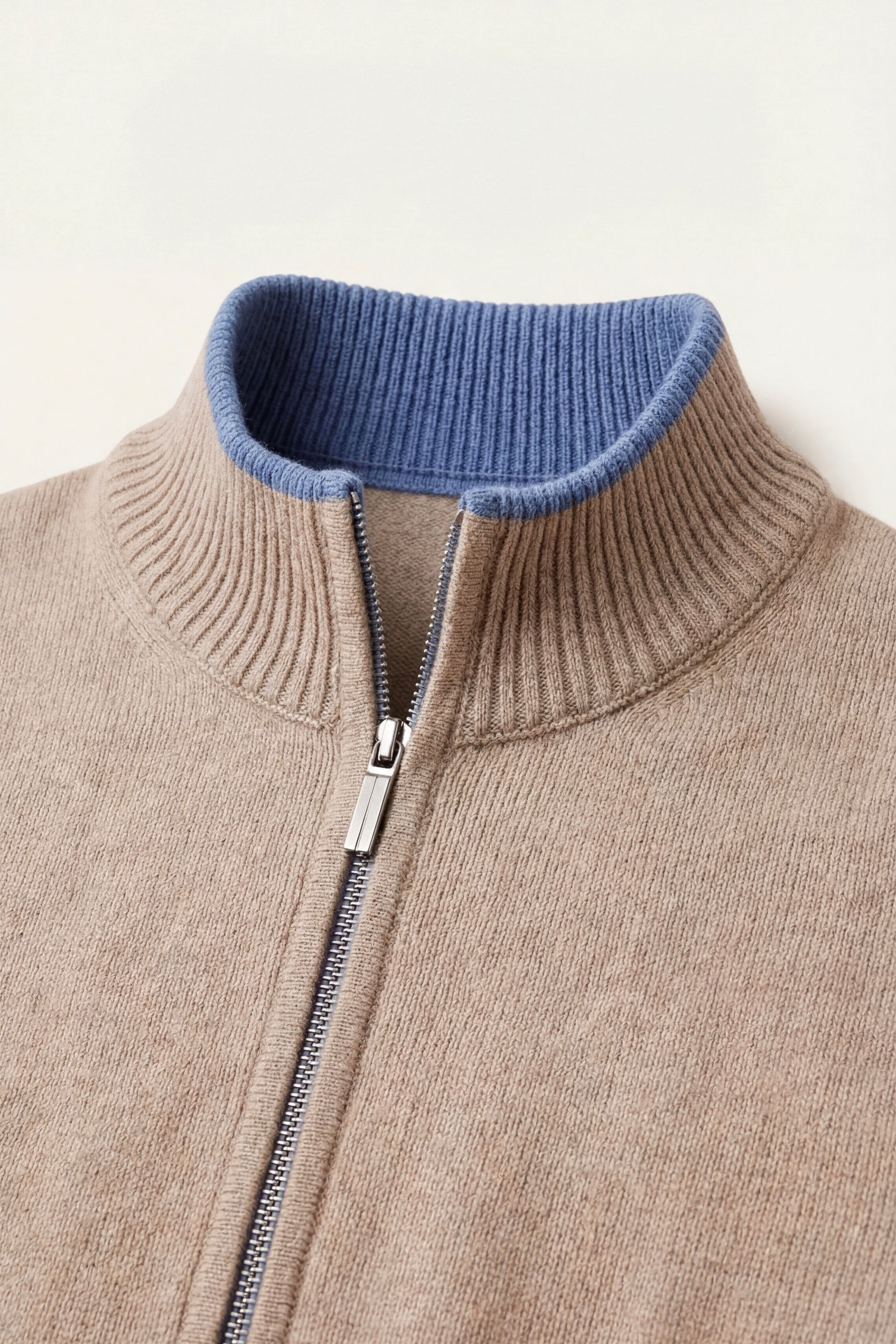 Terenzo Zip Cardigan Beige