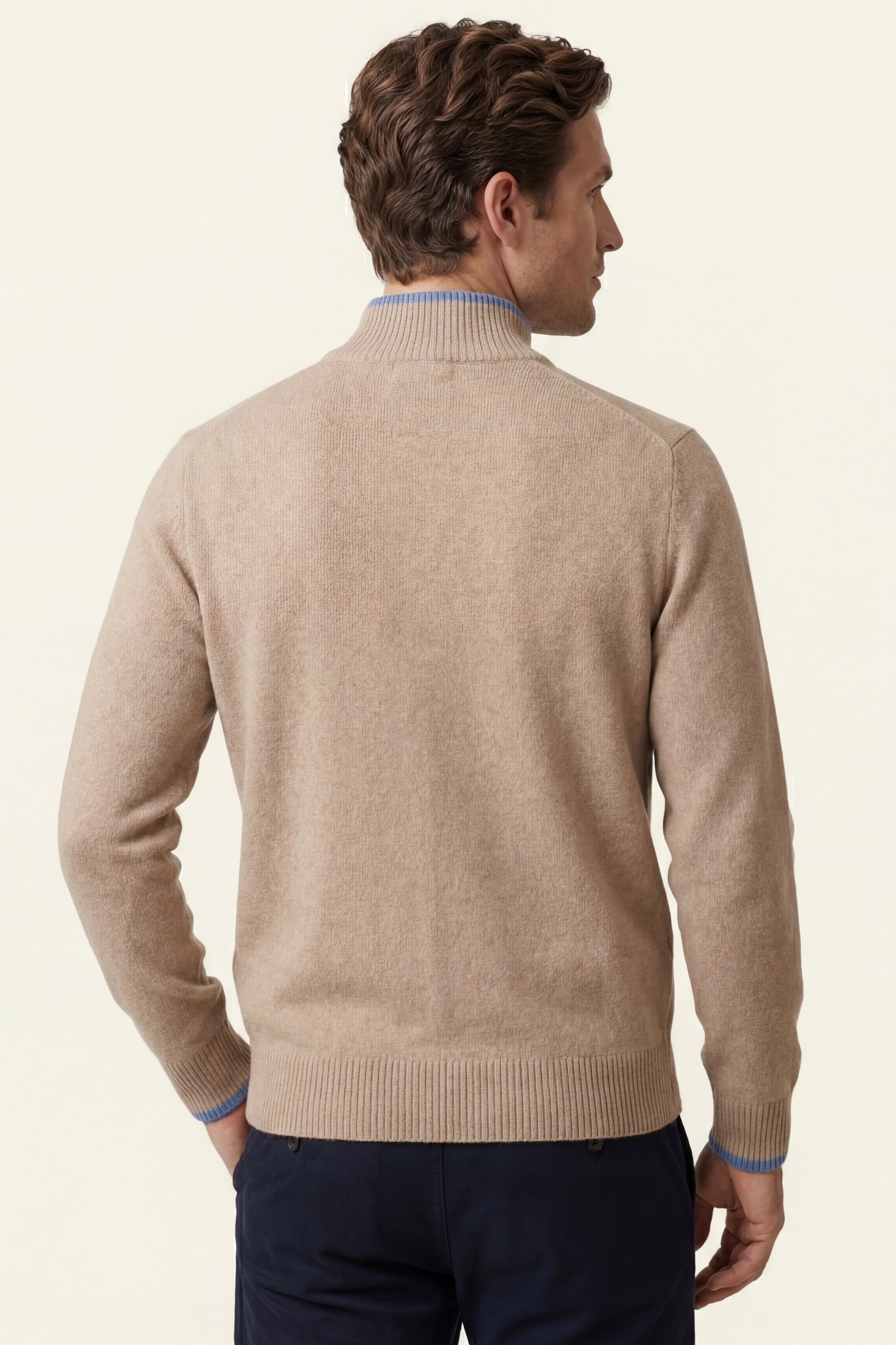 Terenzo Zip Cardigan Beige