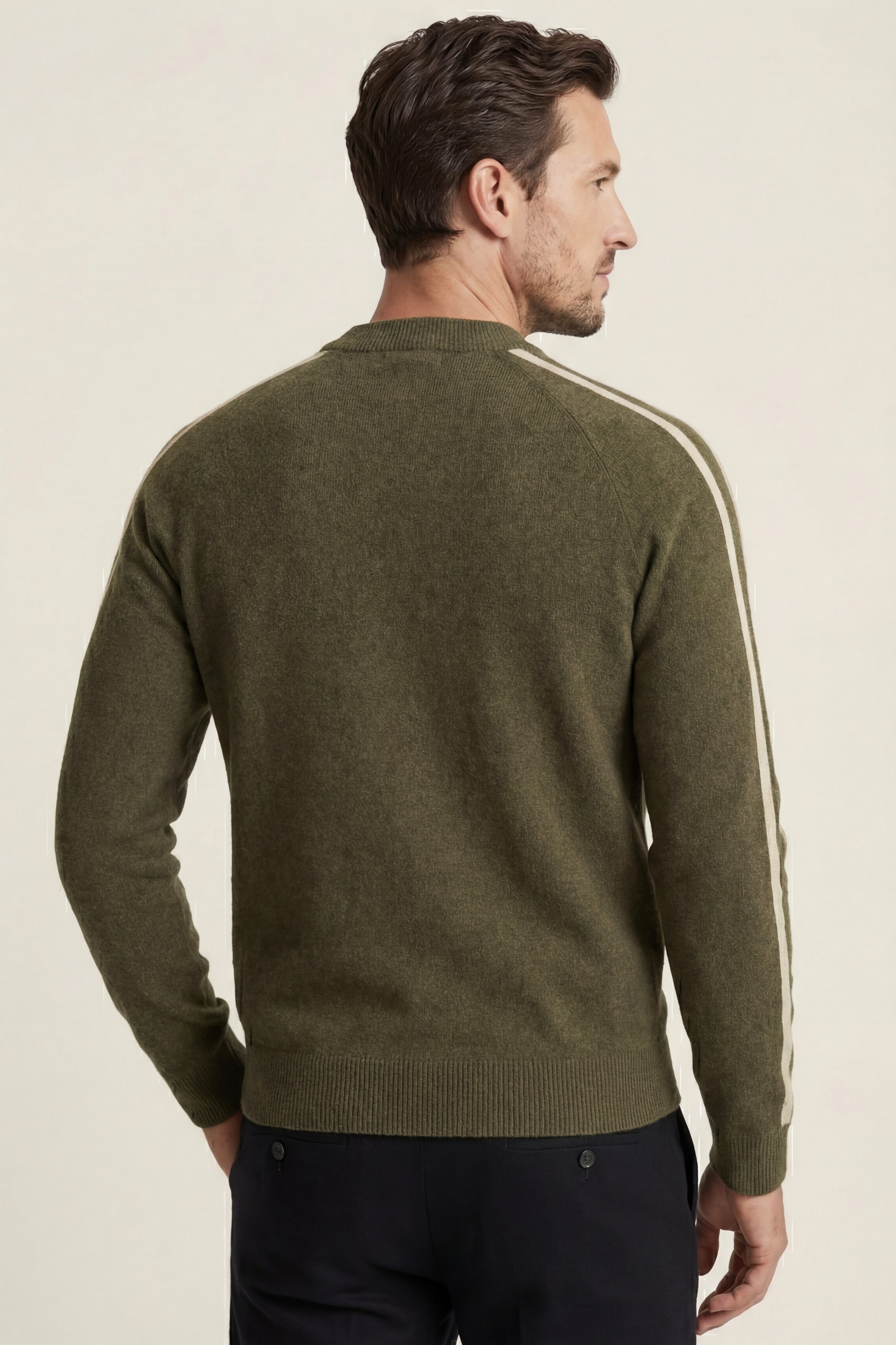 Lorenti Cashmere Zip Knit Olive