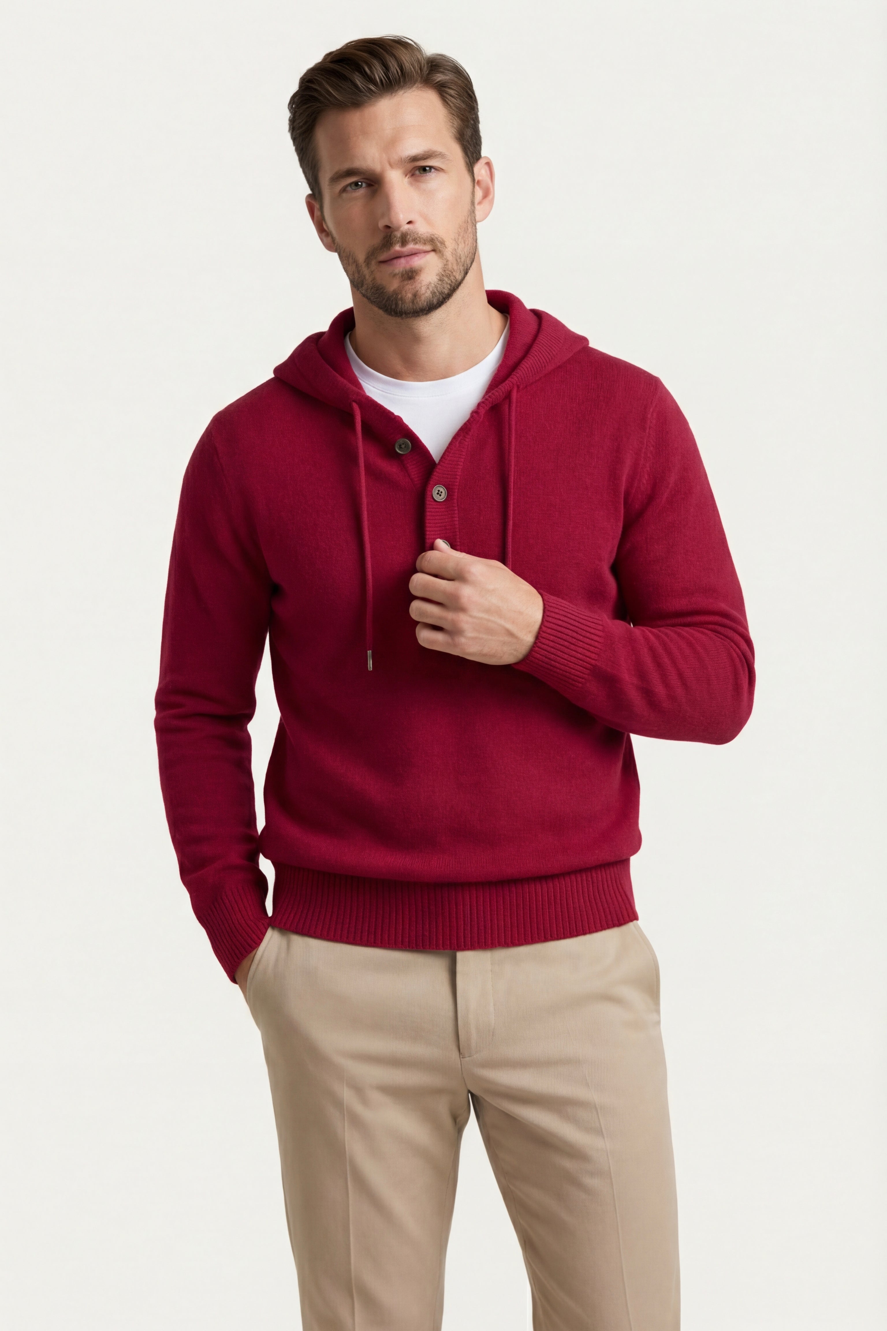 Taviano Hooded Knit Red