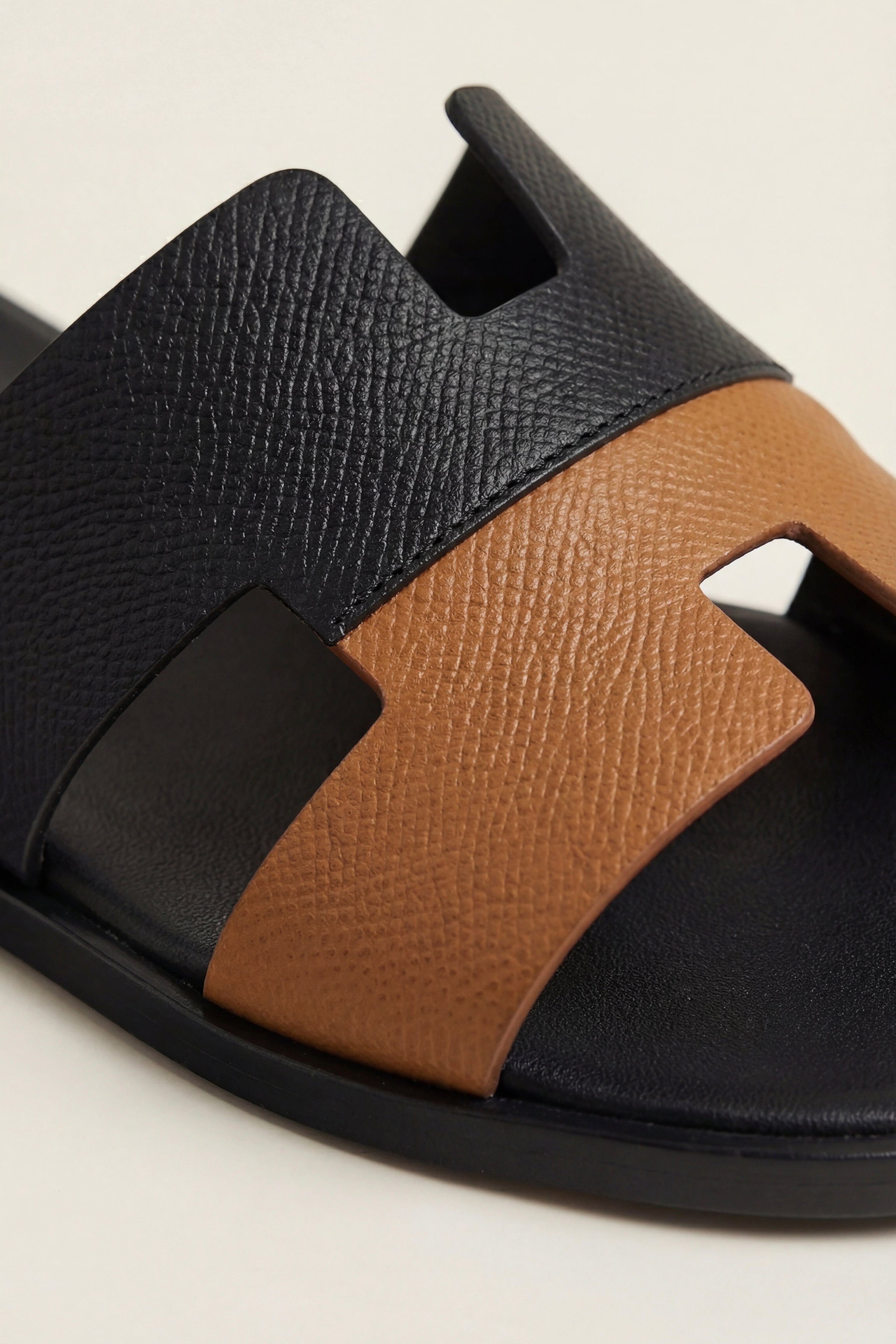 Arezzo Leather Sandal Black & Tan