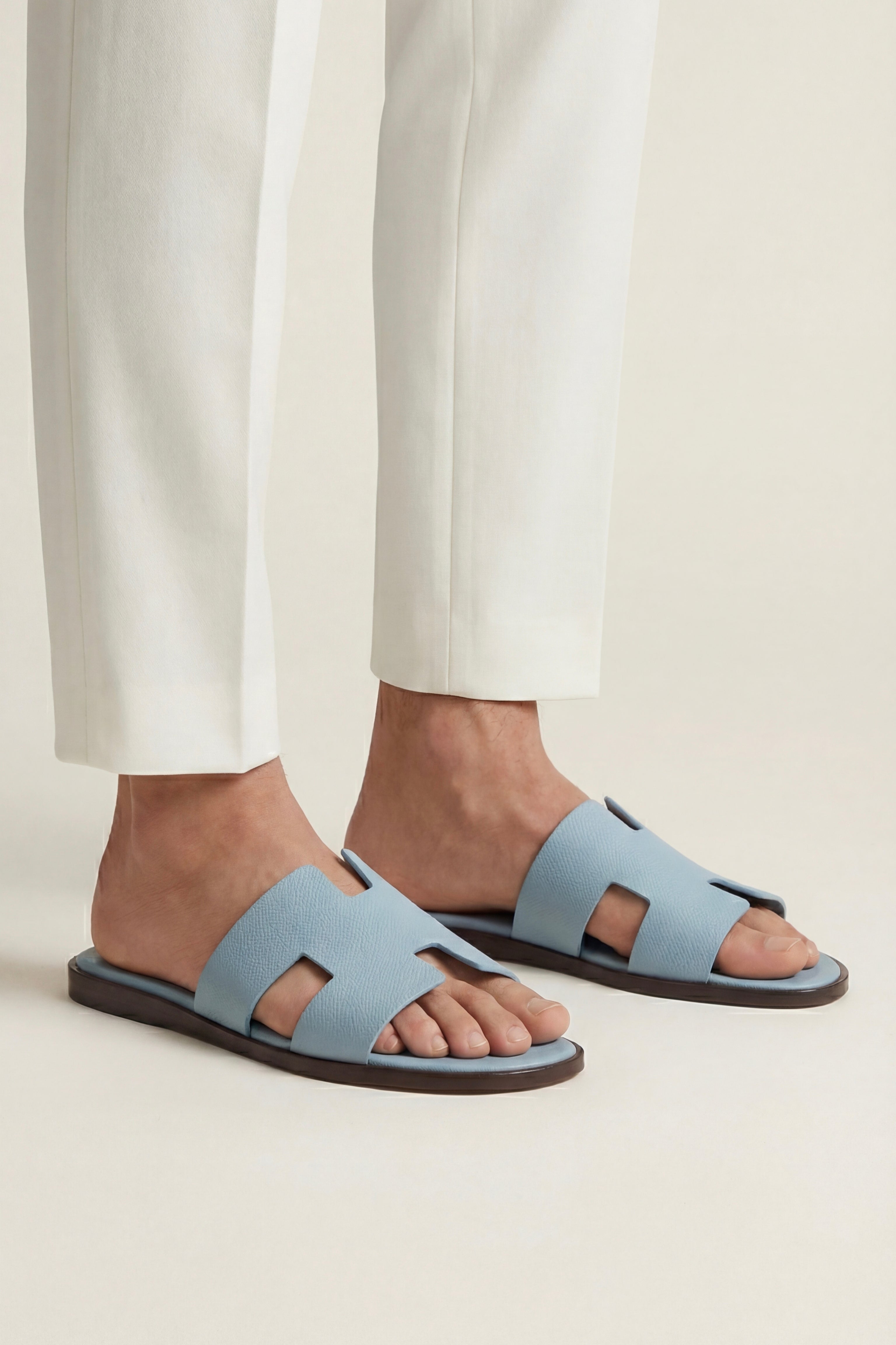 Arezzo Leather Sandal Light Blue
