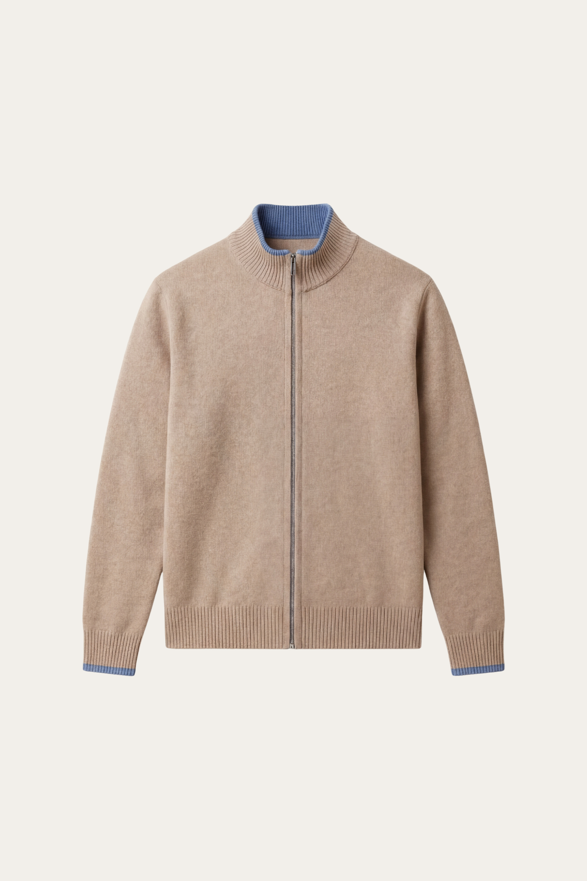 Terenzo Zip Cardigan Beige