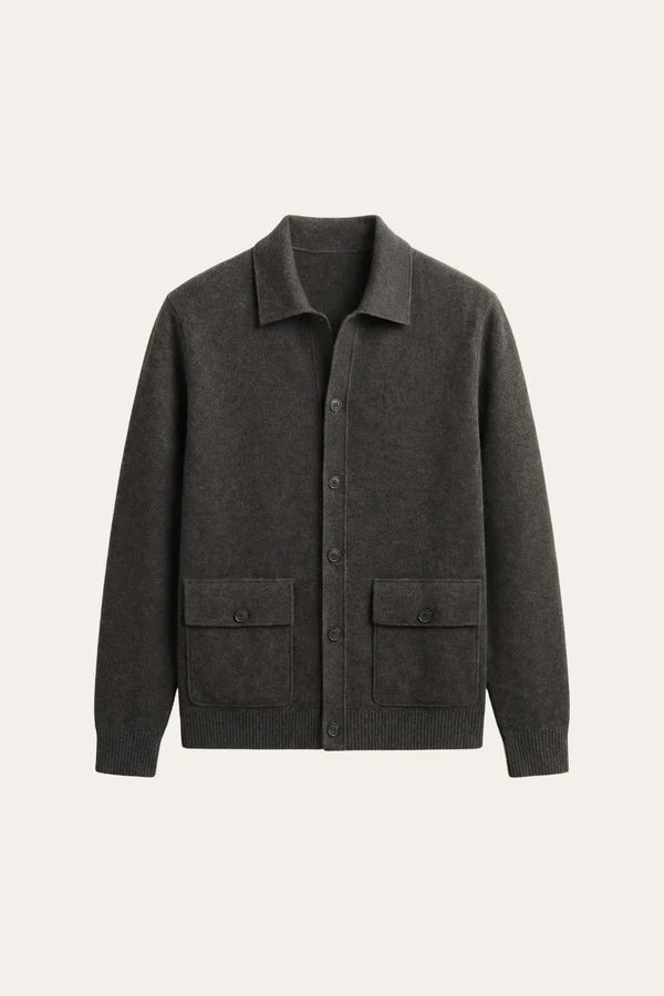 Lorenzo Cashmere Cardigan Dark Grey