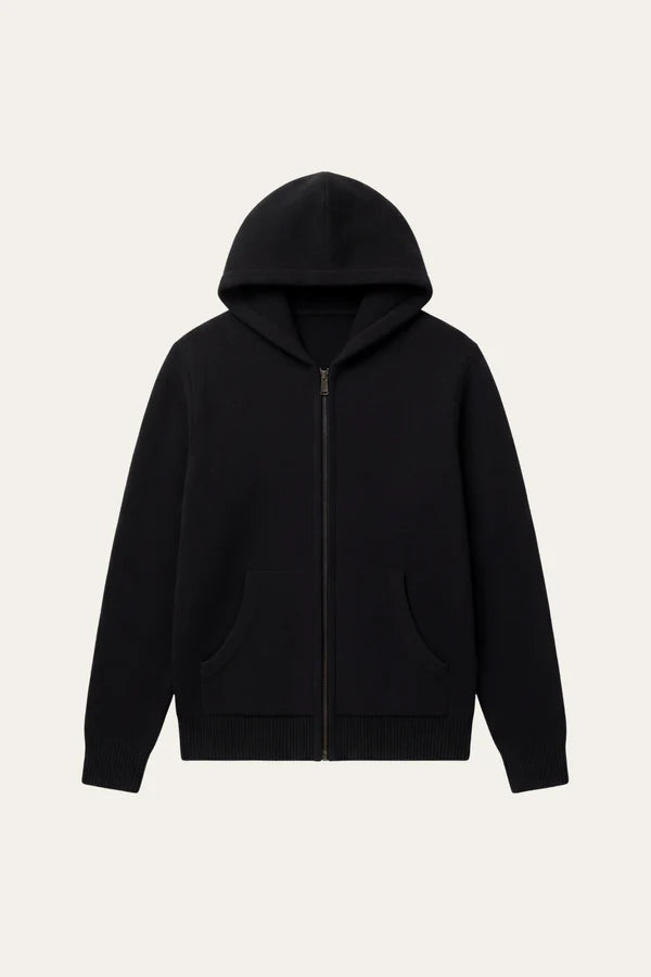 Tavole Hooded Zip Black