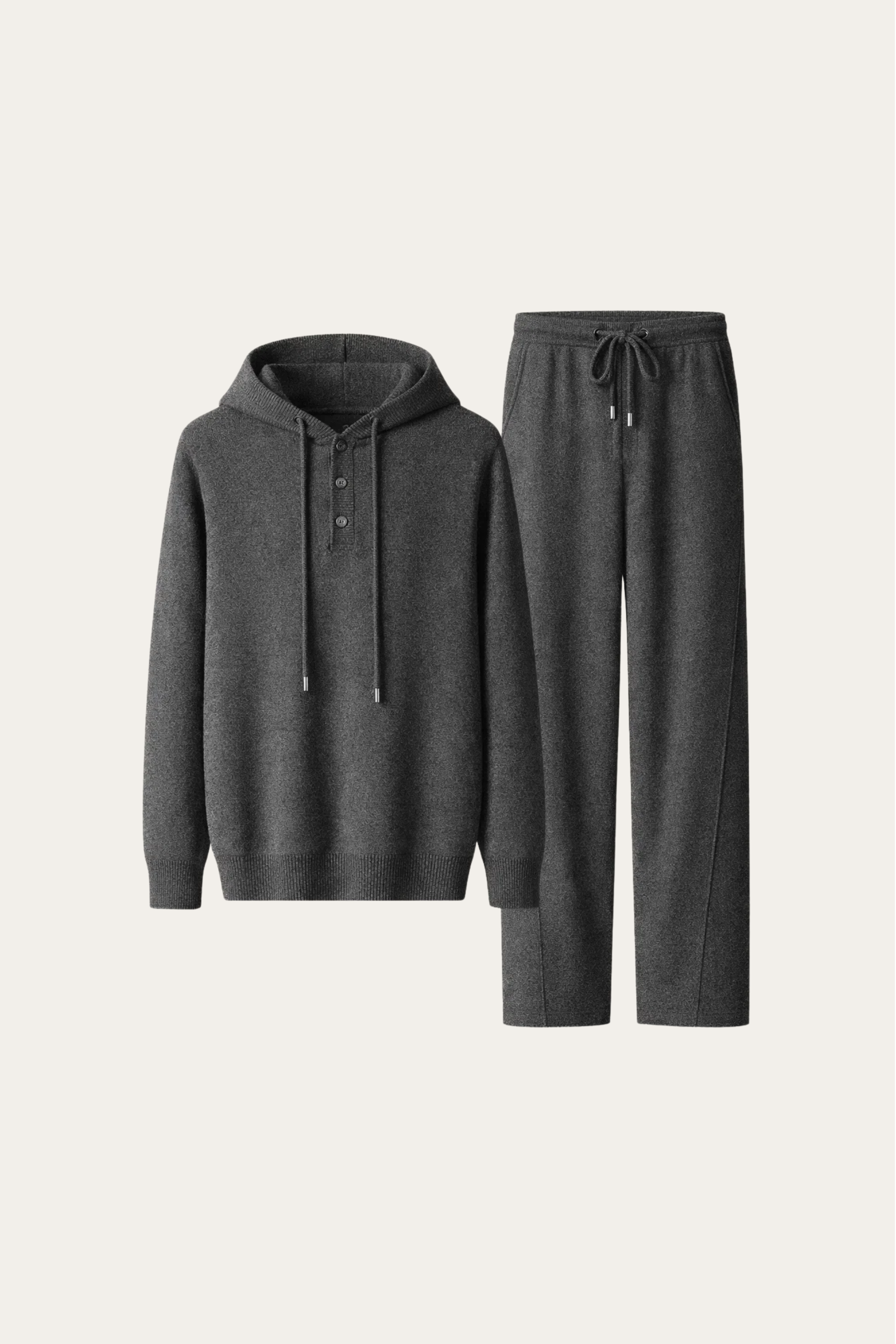 Federico Knit Hooded Set Dark Grey