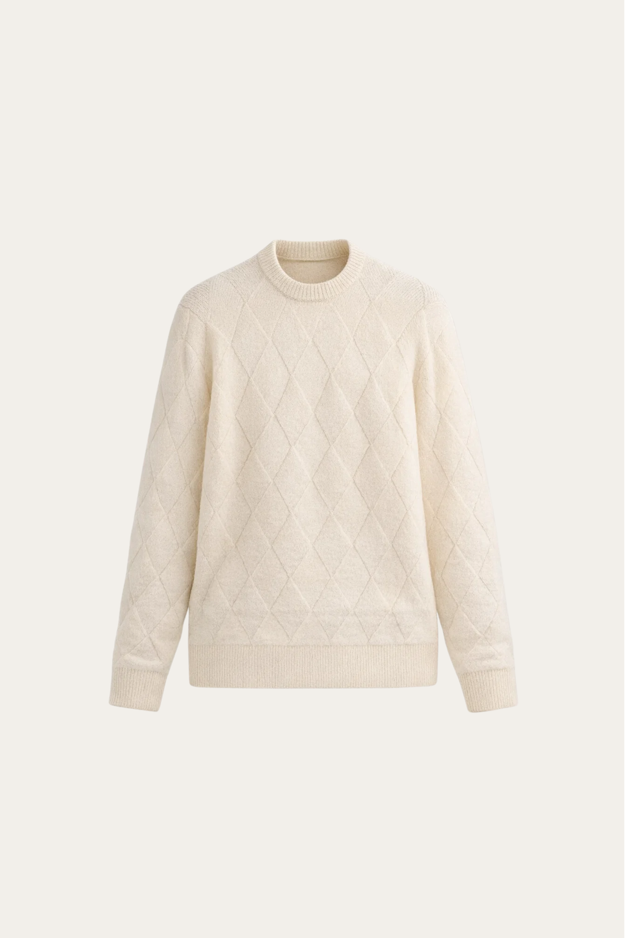 Cesare Knit Crewneck Sweater Beige