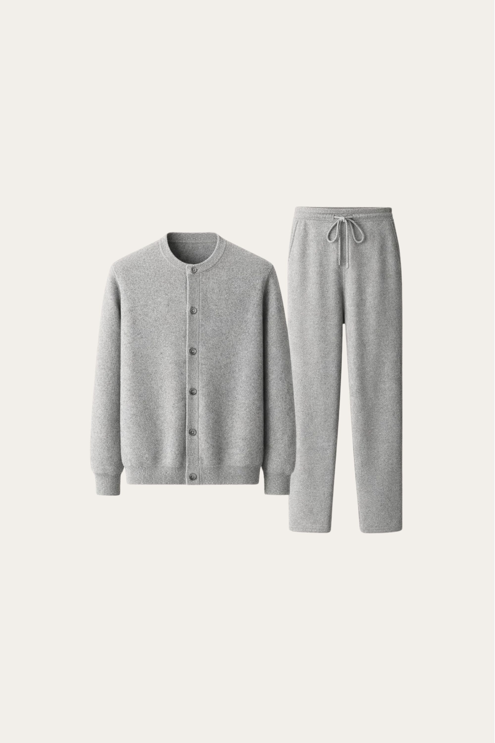Silvio Wool Button Set Grey