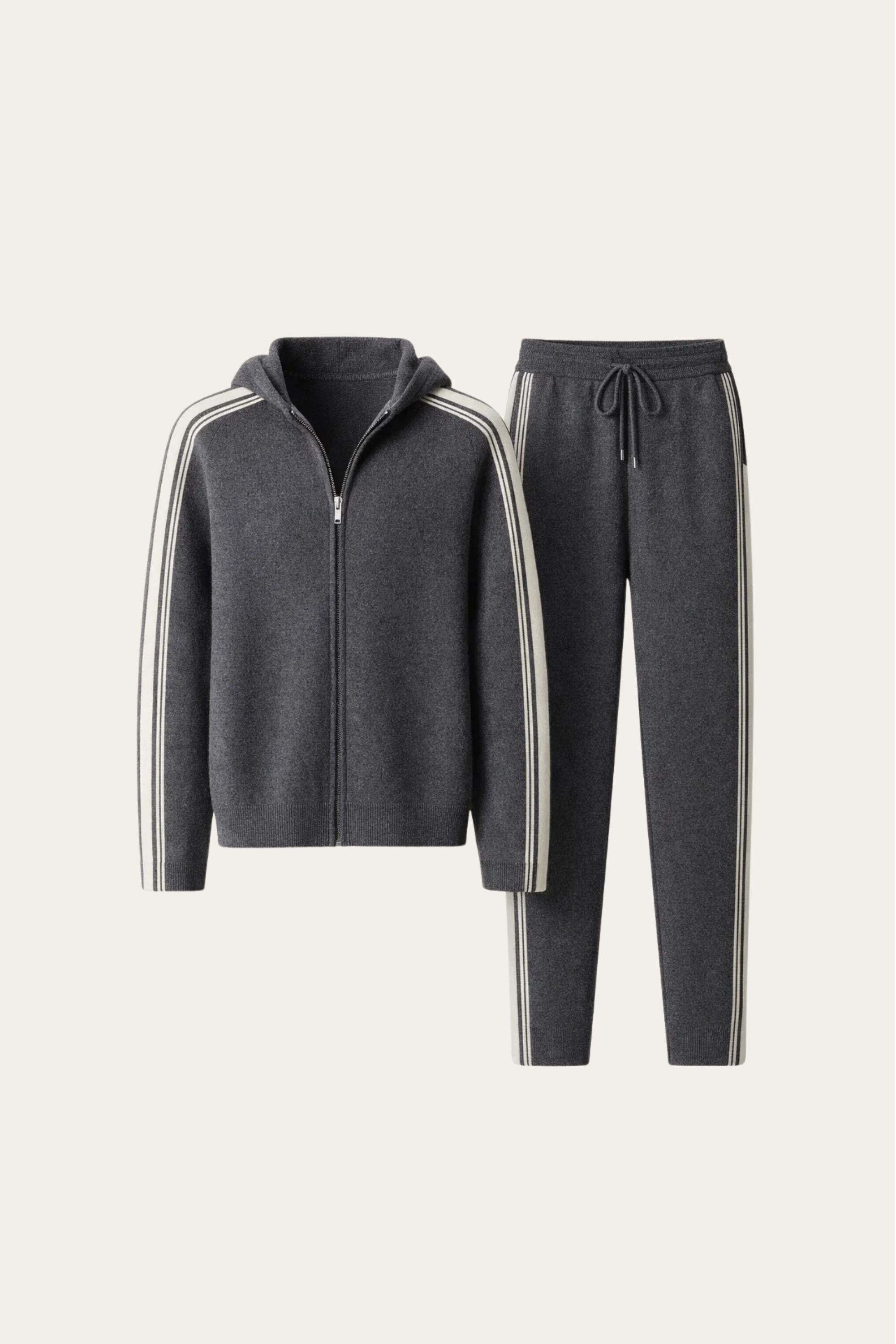 Giancarlo Hooded Zip Set Dark Grey