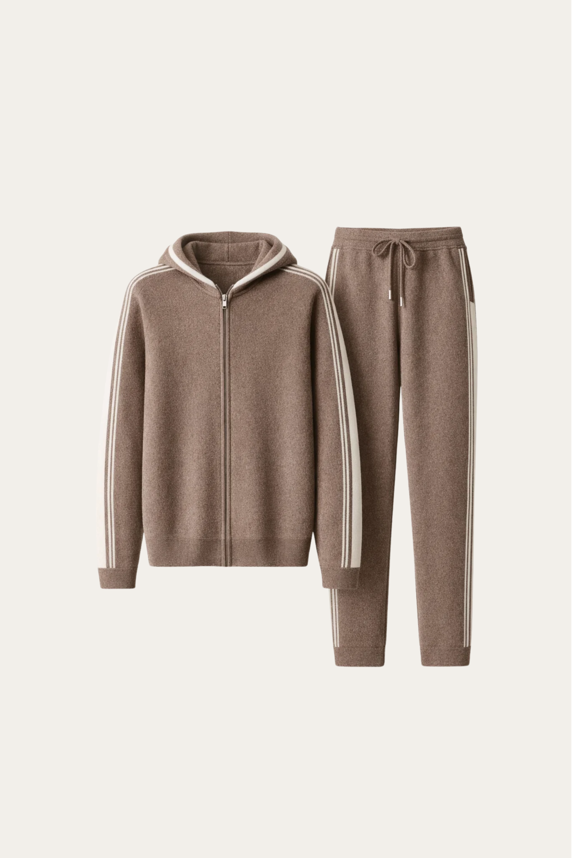 Giancarlo Hooded Zip Set Brown