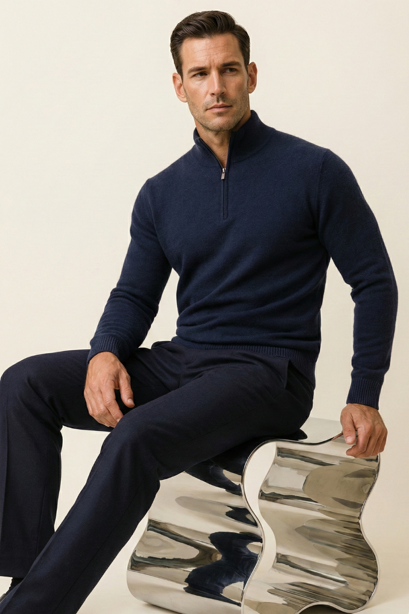 Enrico Half Zip Navy