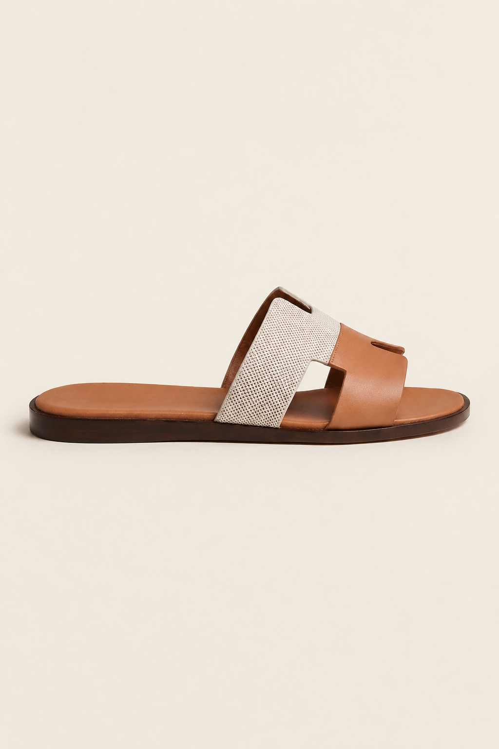 Arezzo Leather Sandal Beige & Tan