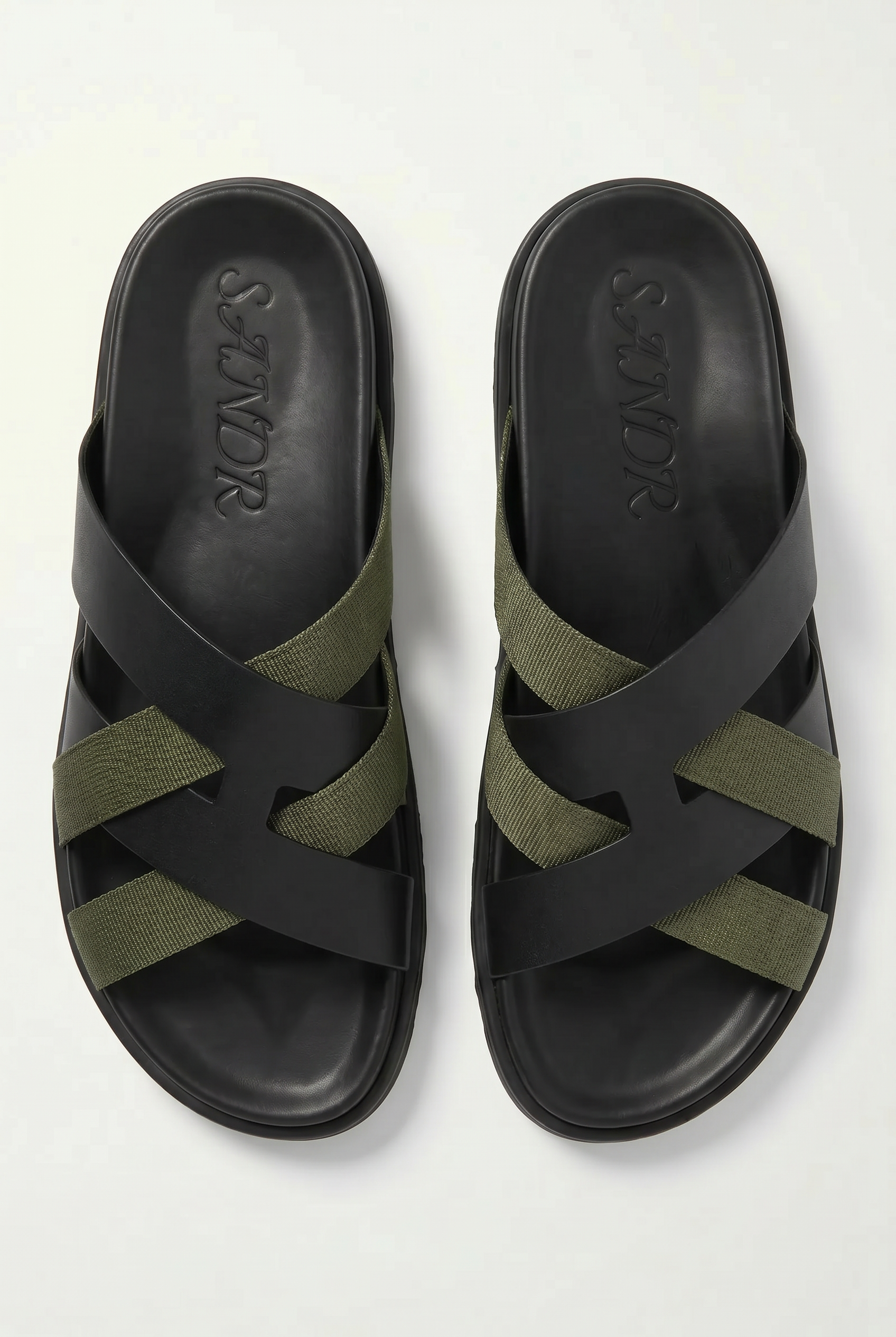 Amalfi Leather Sandal Black Olive