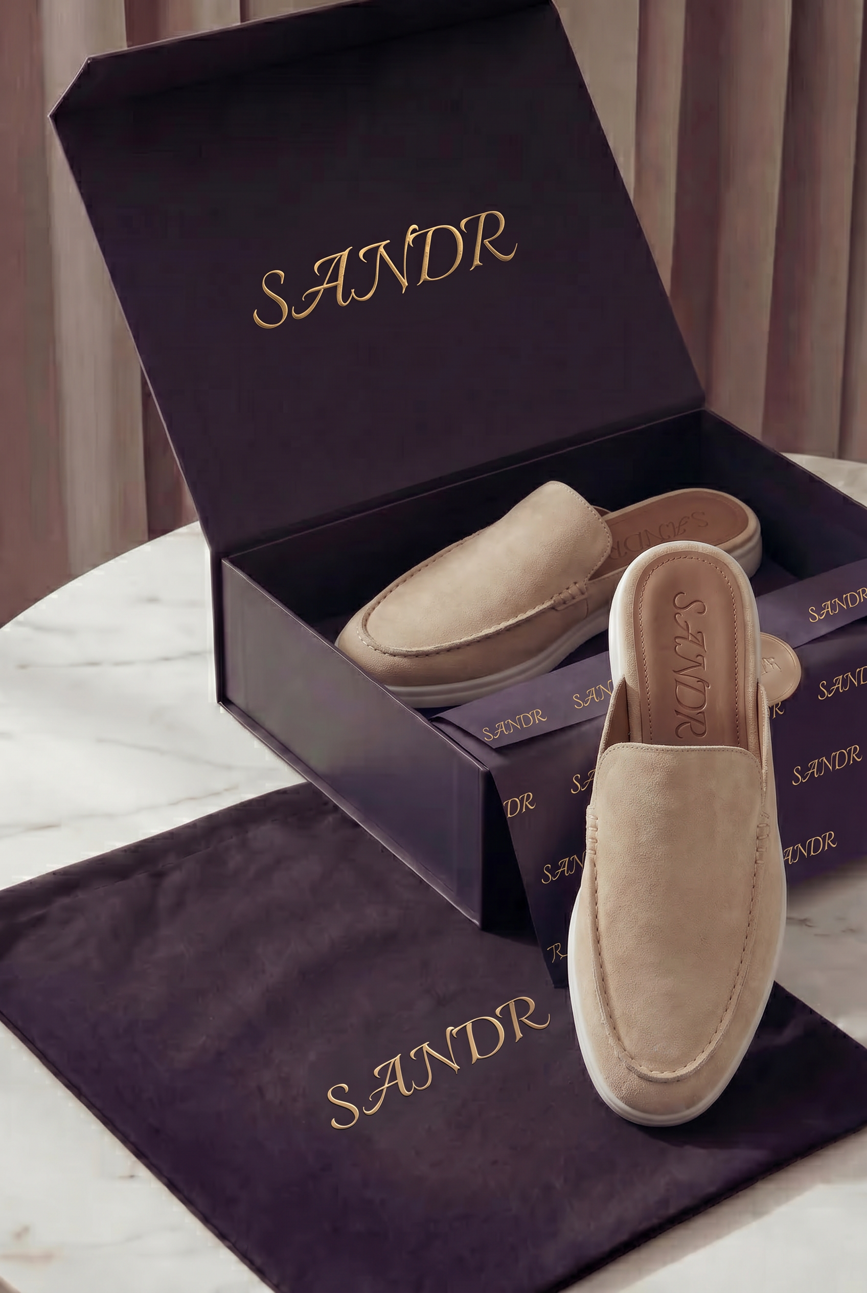 Yacht Suede Mule Beige