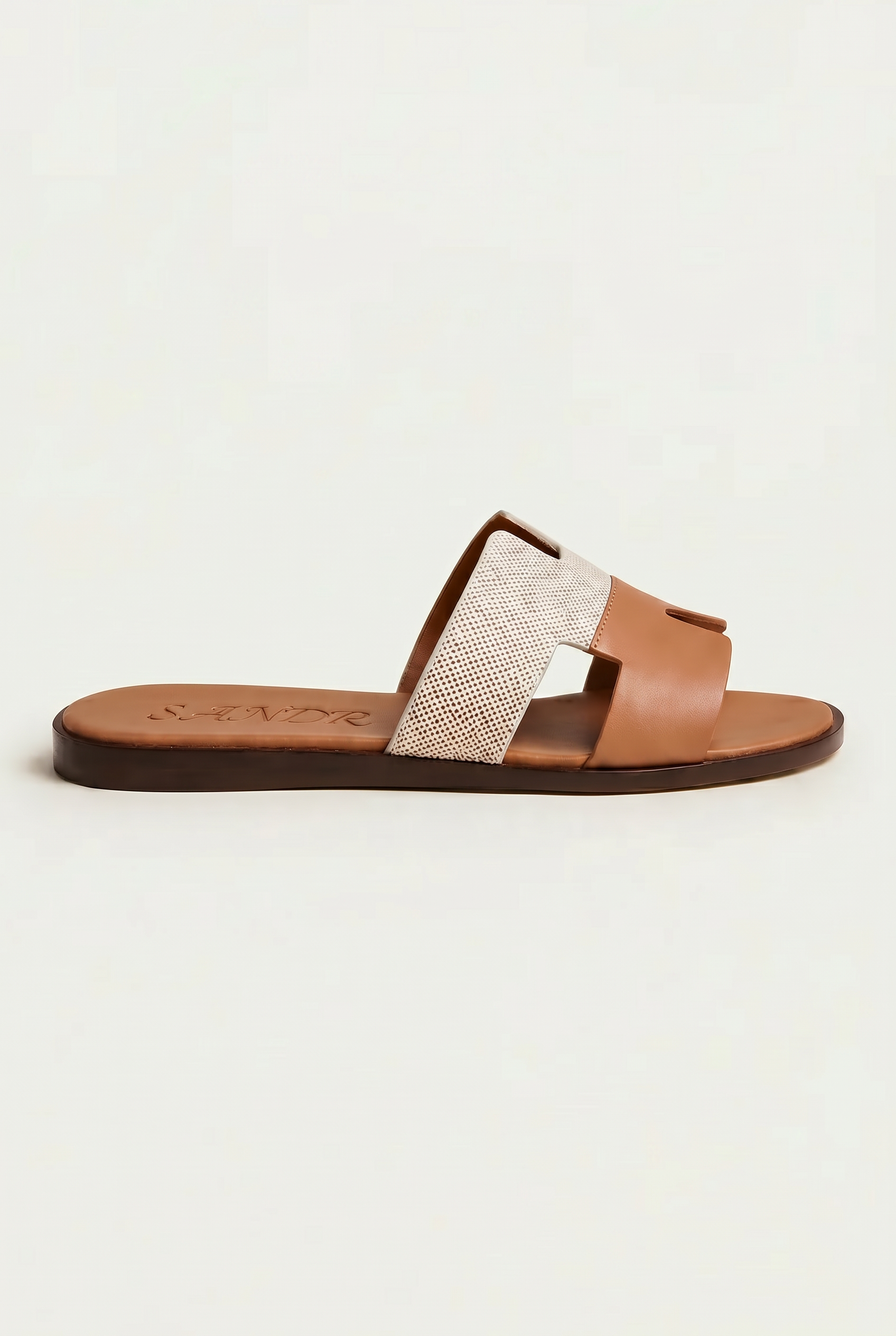 Arezzo Leather Sandal Beige & Tan