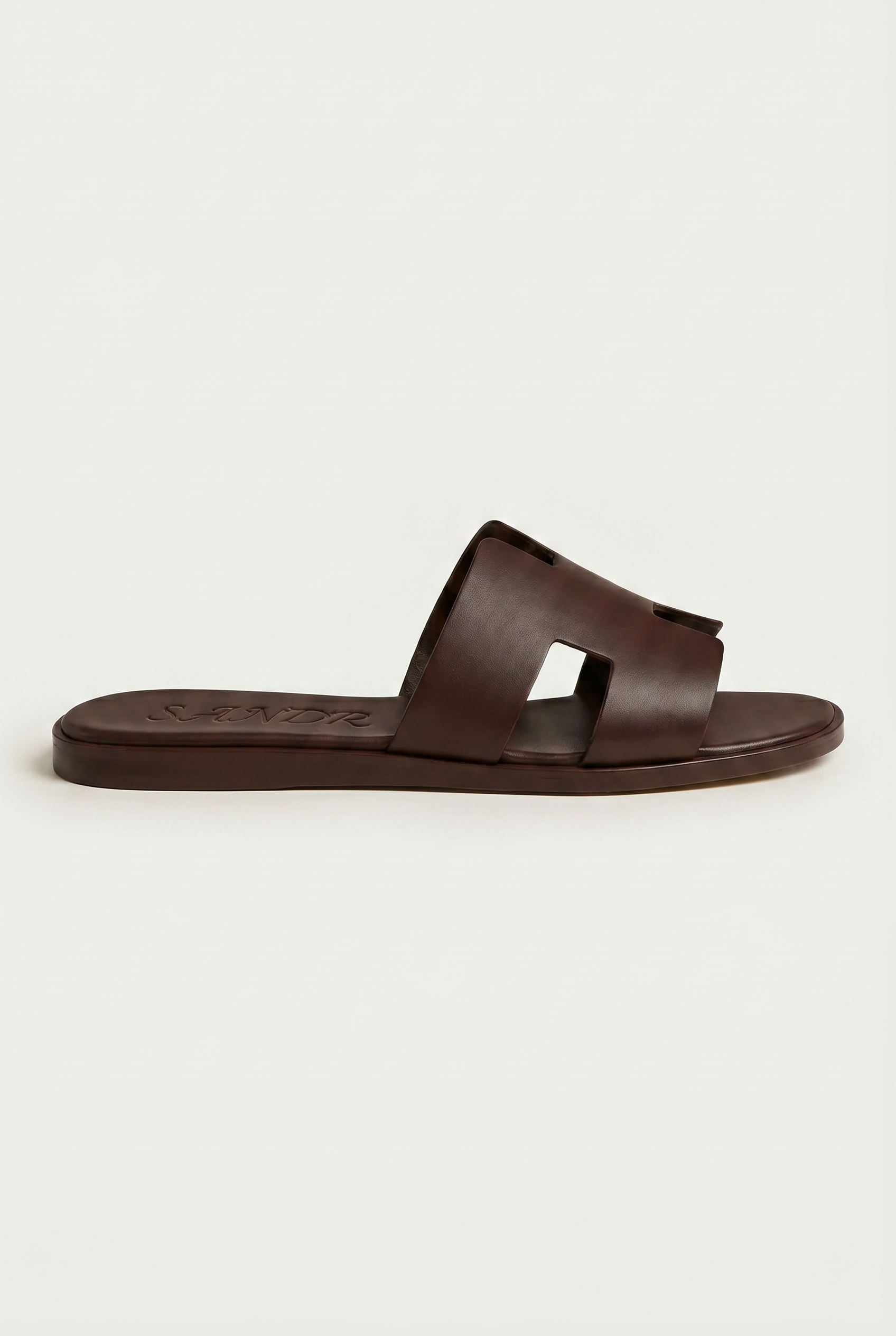 Arezzo Leather Sandal Dark Brown