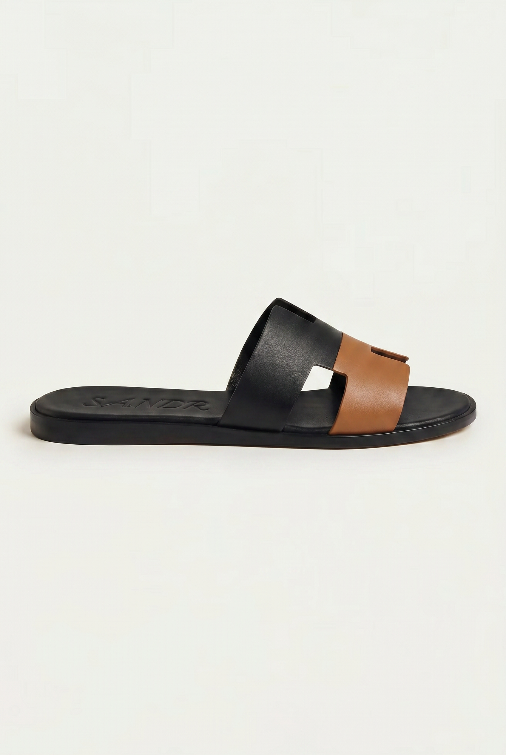 Arezzo Leather Sandal Black & Tan