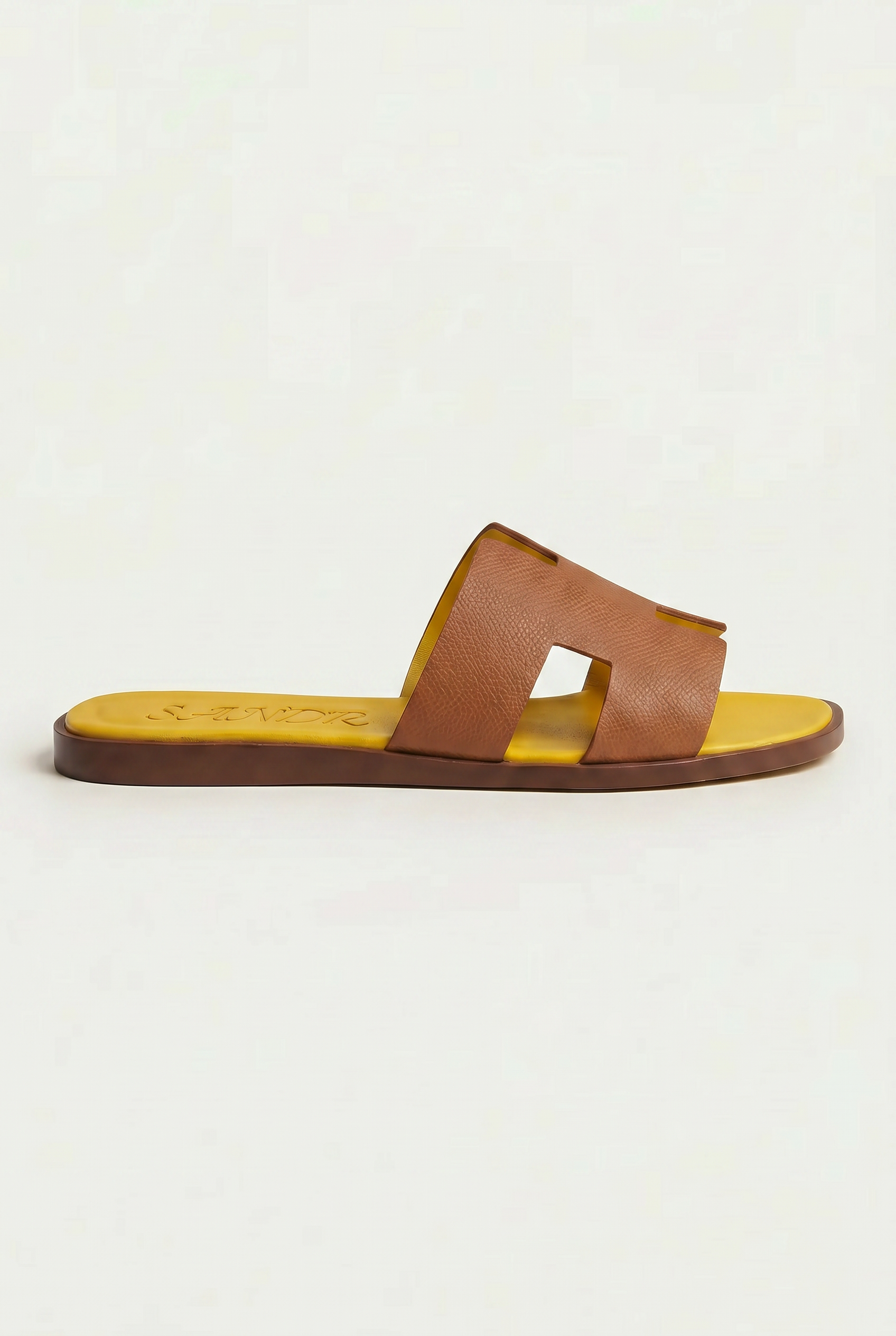 Arezzo Leather Sandal Tan & Yellow
